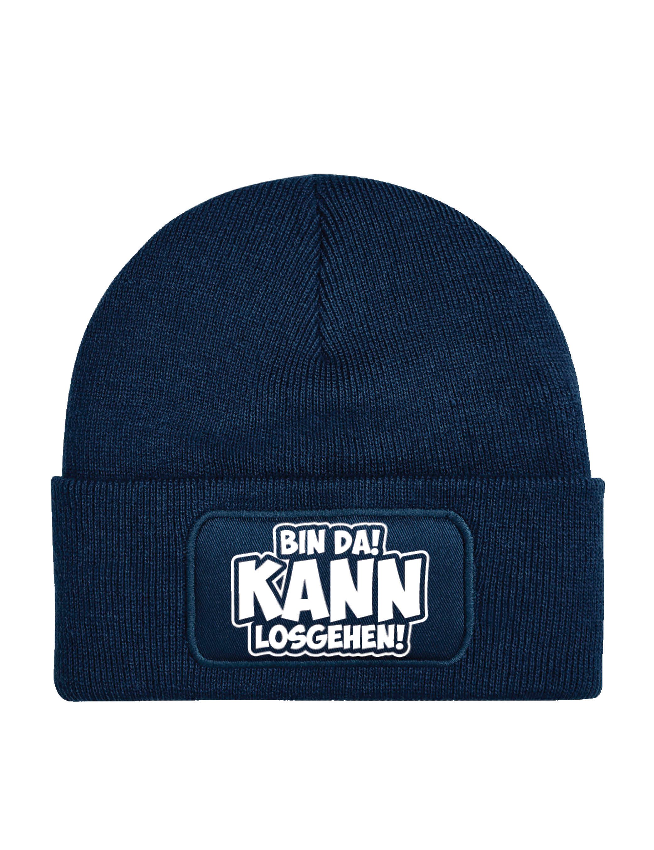 Beanie Herren & Damen unisex Mütze "Bin Da Kann Losgehen" Print Statement