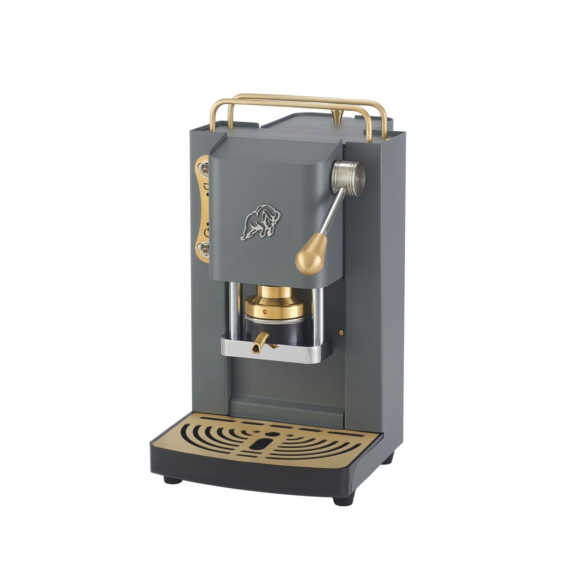 Faber Coffee Machines Espressomaschine Pro Essential Messing Kaffeepadmaschine, 44m ESE Pads, Messing-Details mit hochwertigem 3D-Logo