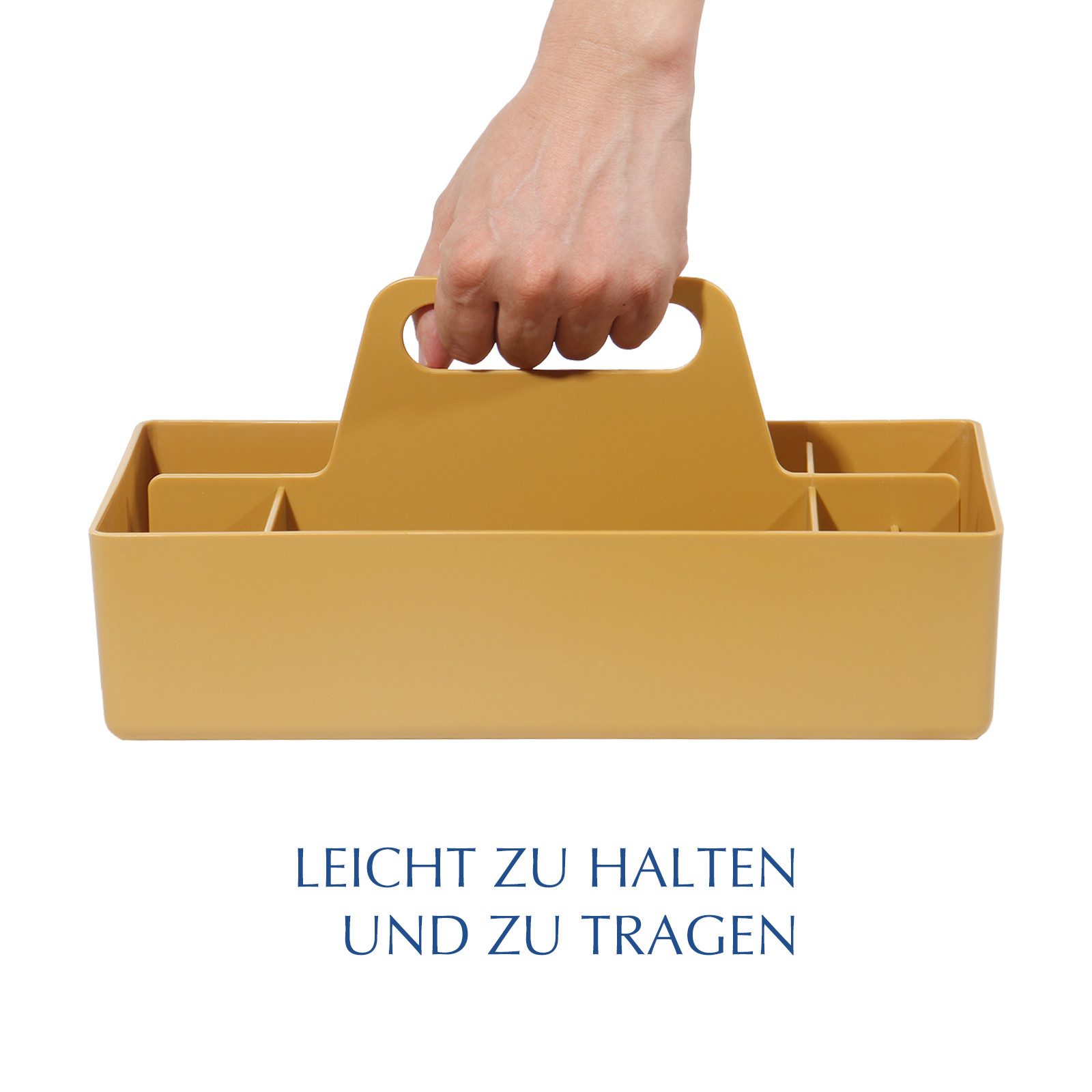 Zedelmaier Aufbewahrungskorb Korb Organizer mit Griff, Kunststoffkorb, Bastelkorb, Schreibtischkorb