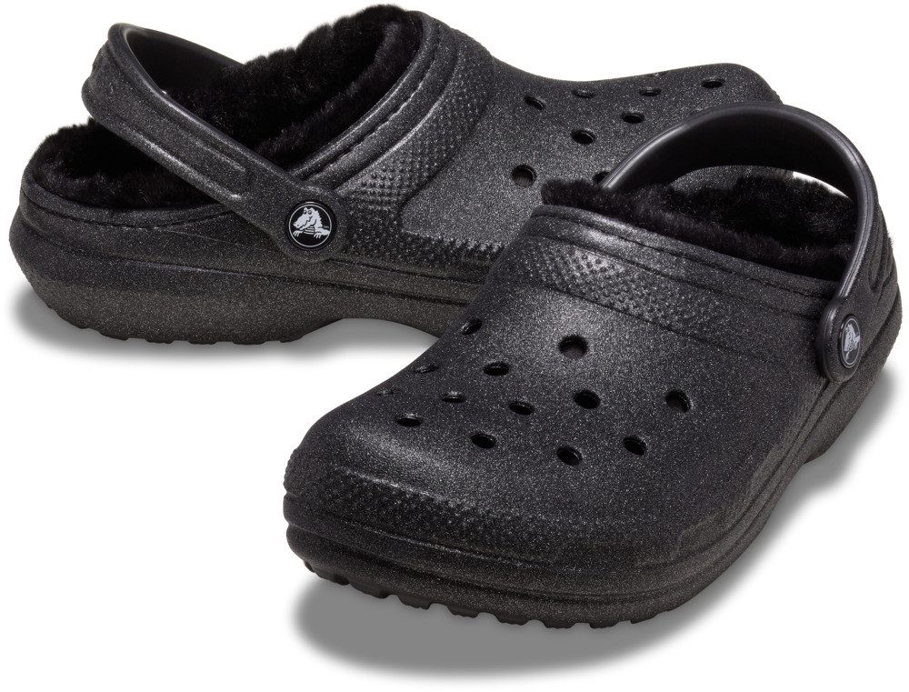 Crocs Classic Fuzz Lined Glitter Clog mit Lüftungsöffnungen