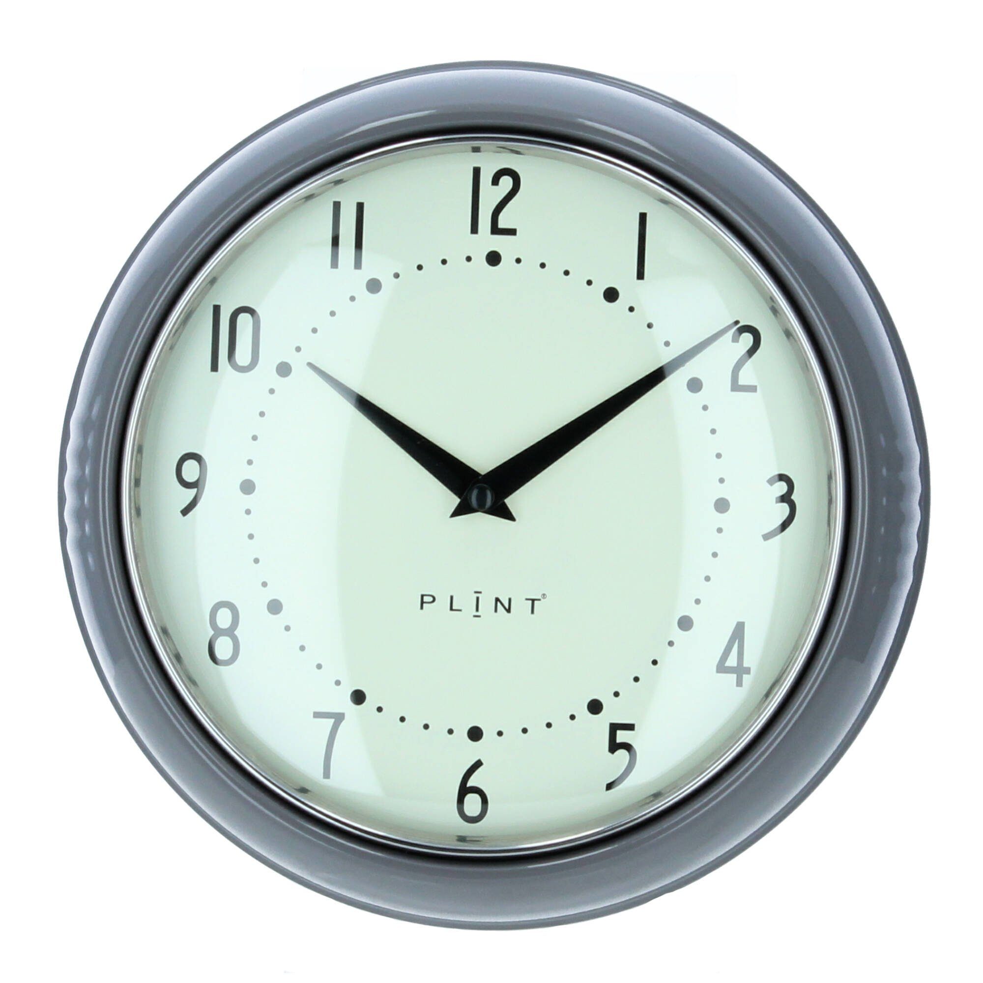 Plint Wanduhr Küchenuhr Retro almost black grau Uhr günstig online kaufen