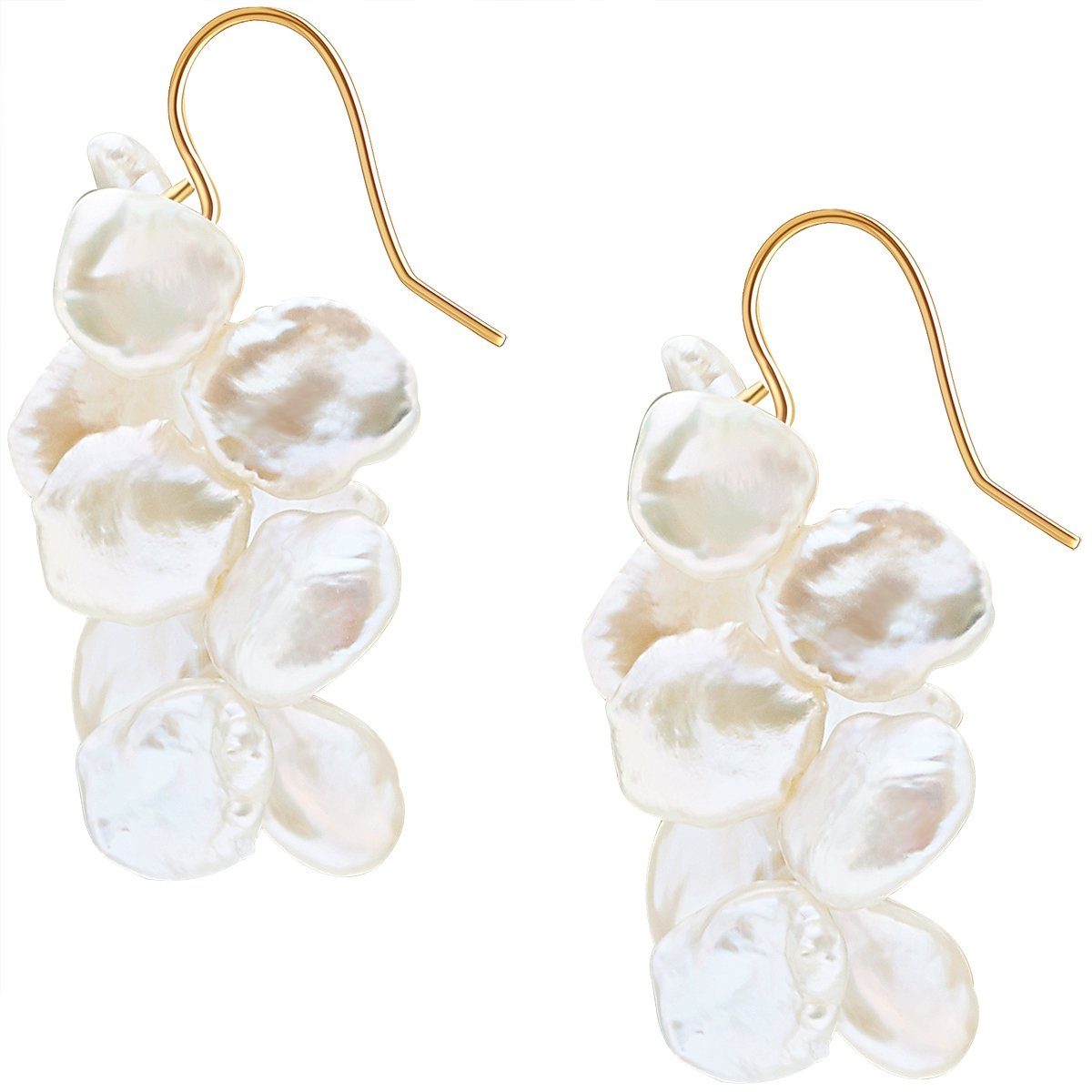 Valero Pearls Paar Ohrhänger mit Süßwasser-Zuchtperlen gelbgold