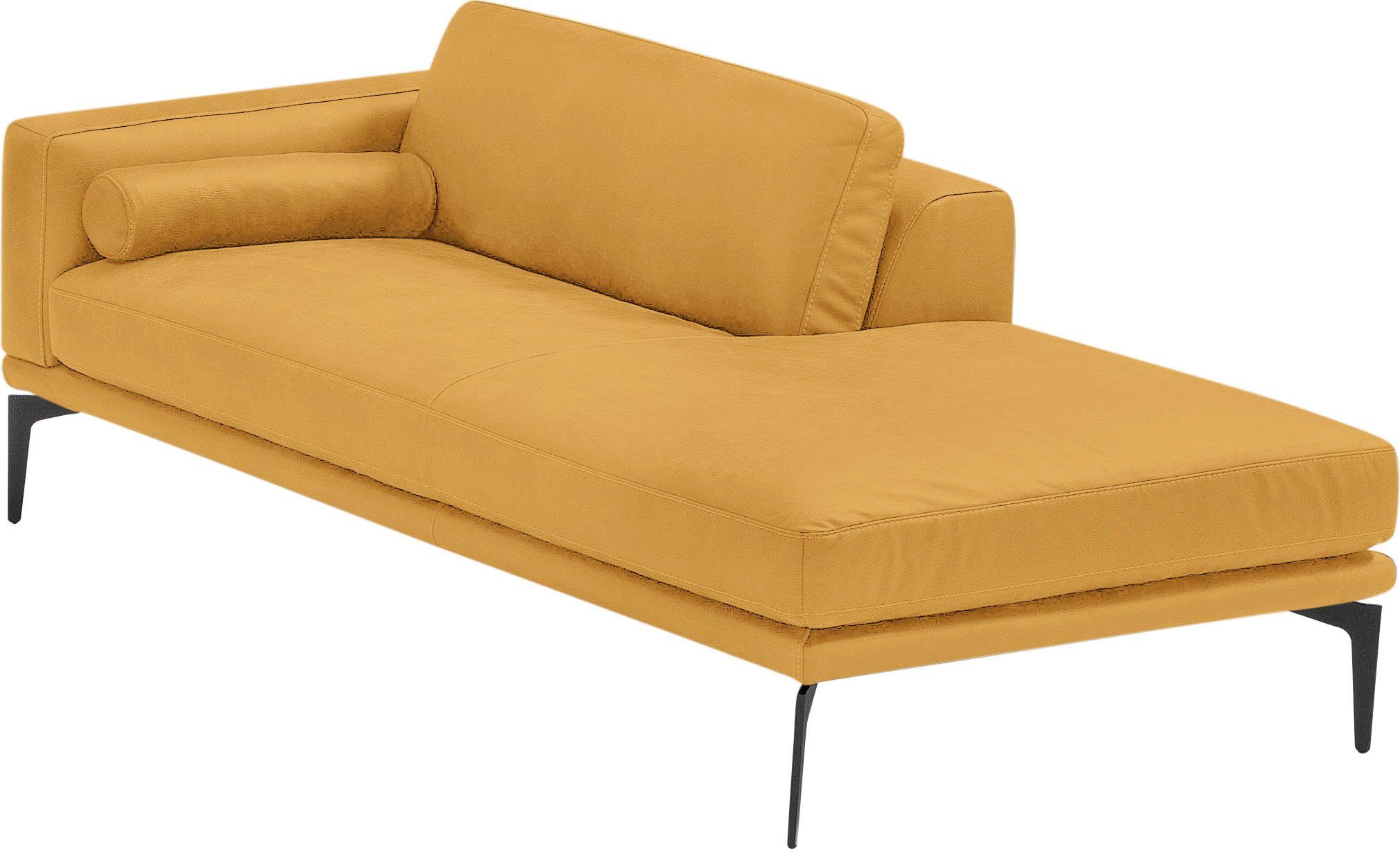 Egoitaliano Ottomane Masu, Design trifft super Sitzkomfort, mit toller Detailverarbeitung, Rückenkissen und Armteilrolle für mehr Komfort, mit Metallfüßen