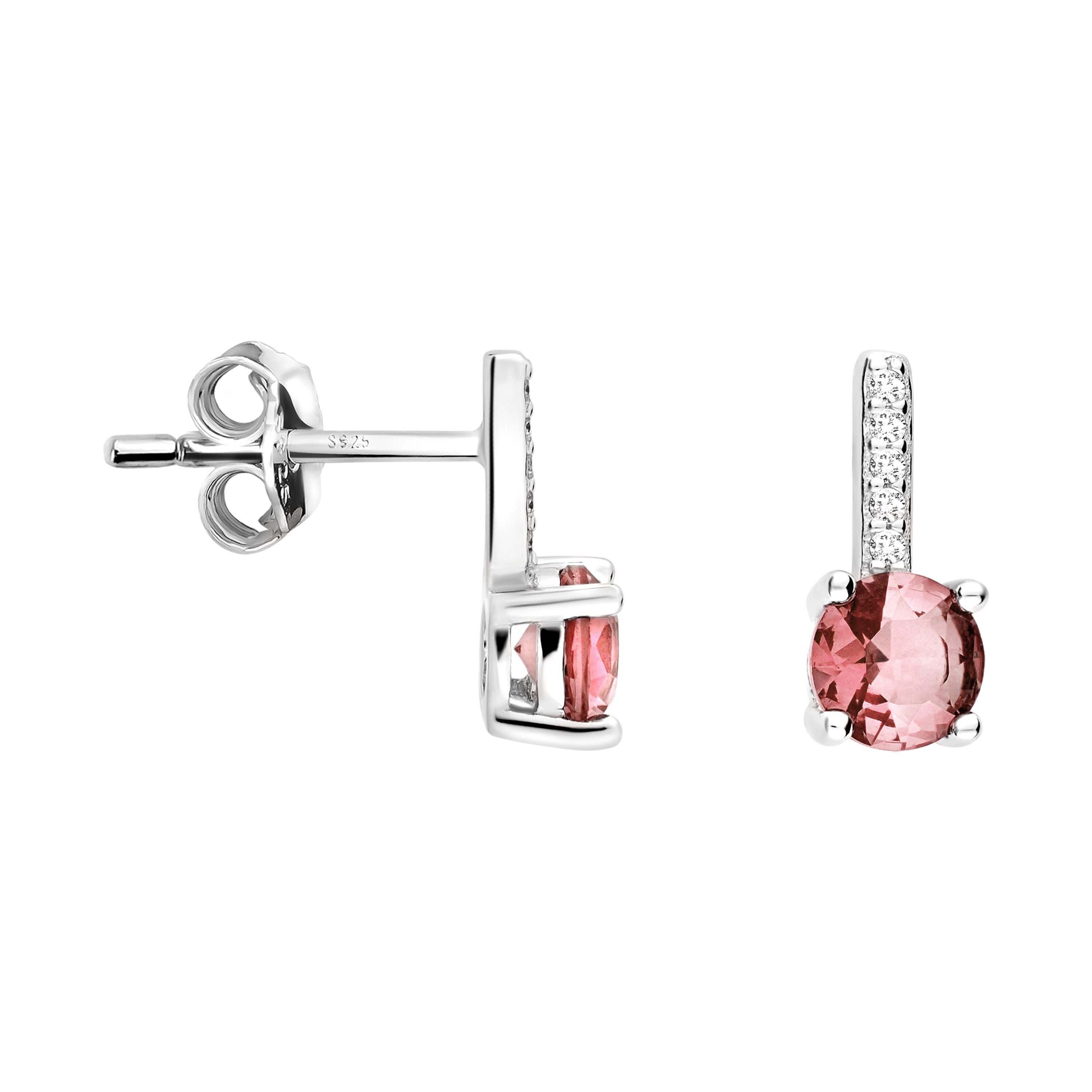 rot 925 silber Sofia Milani Silber Damen Schmuck Zirkonia, Ohrstecker / Paar