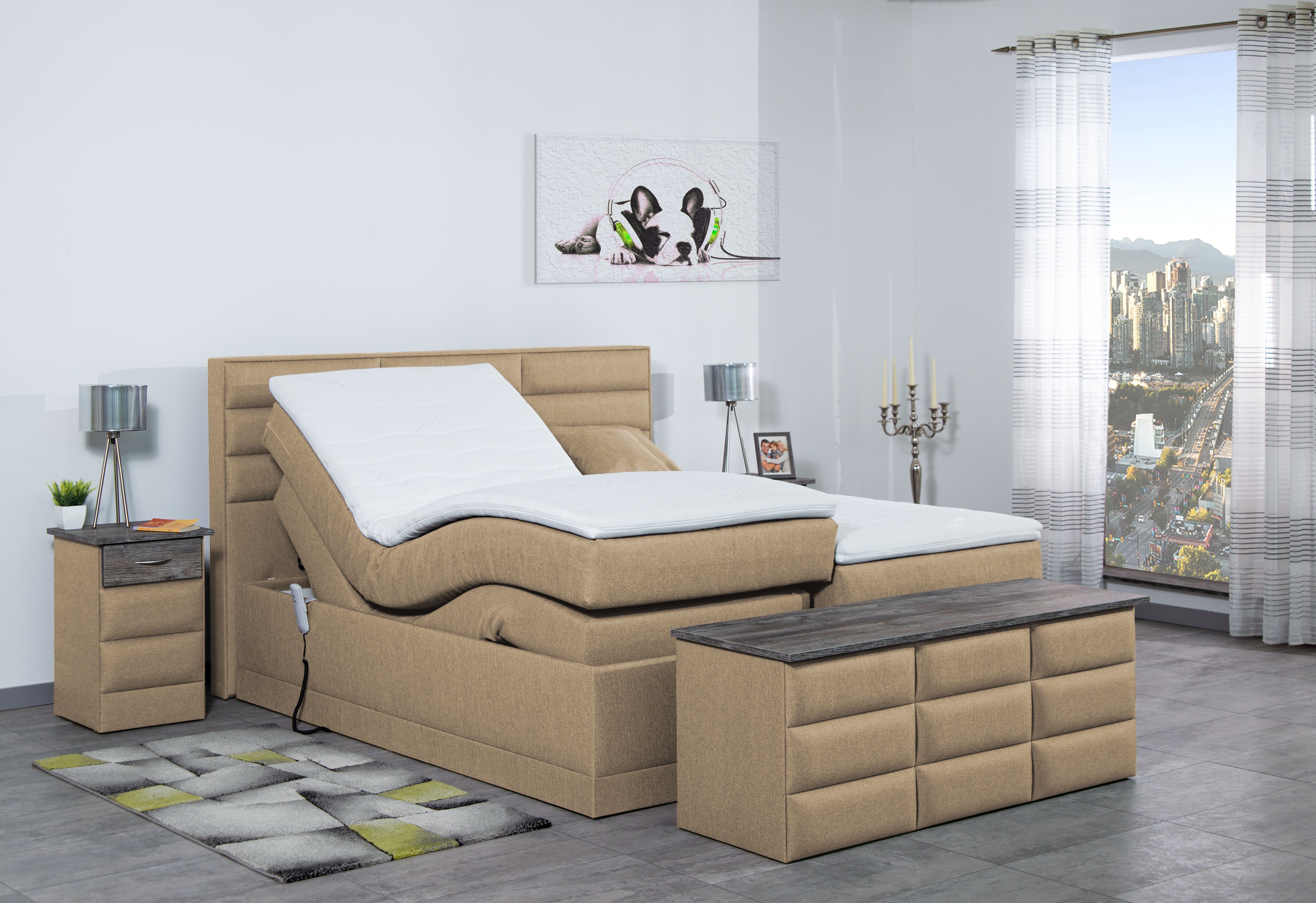 Meisterbetten Boxspringbett Pino (mit Motor, 7-Zonen günstig online kaufen