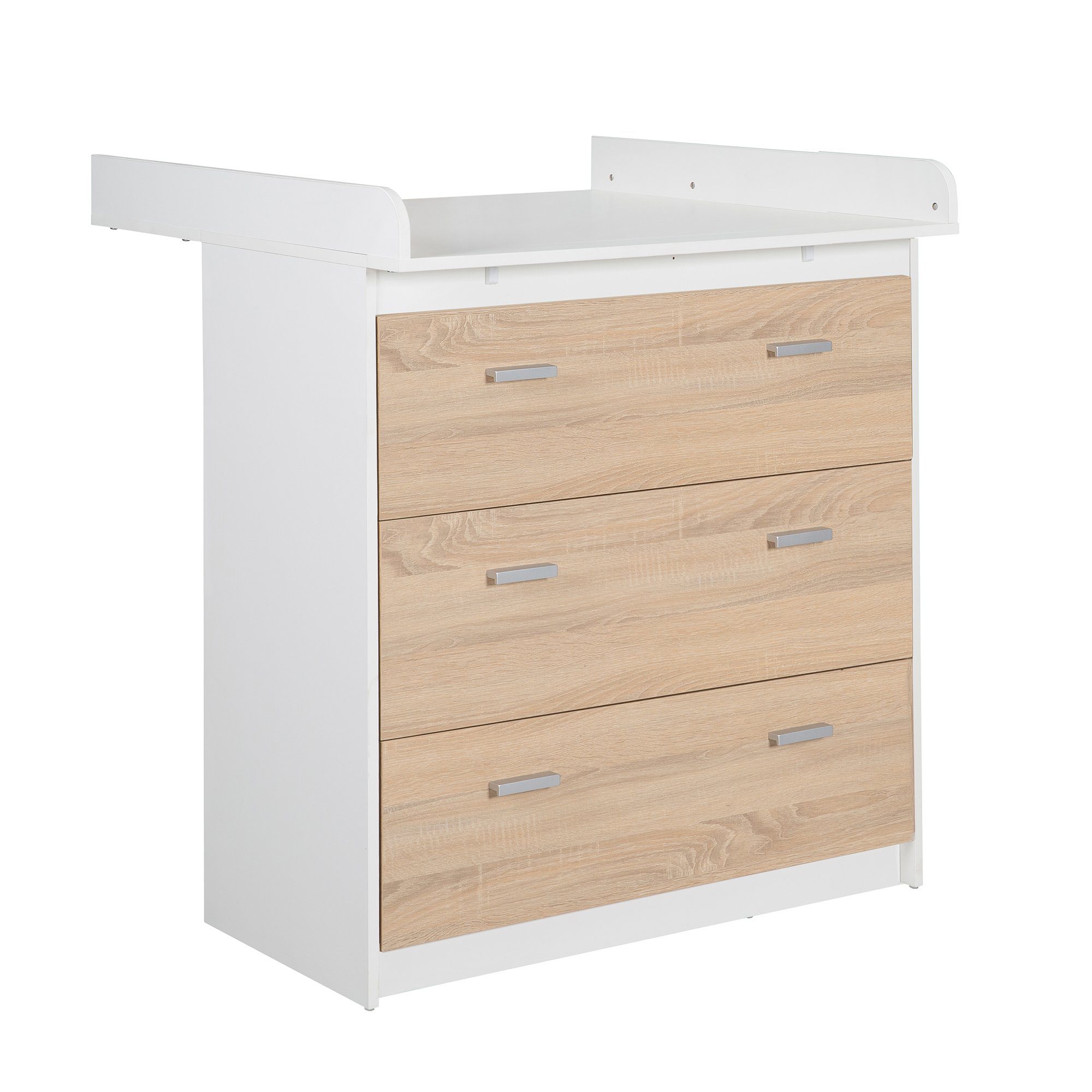 roba® baby furniture set Gabriella, cot, changing table, body & fronts in bicolor, oak/white