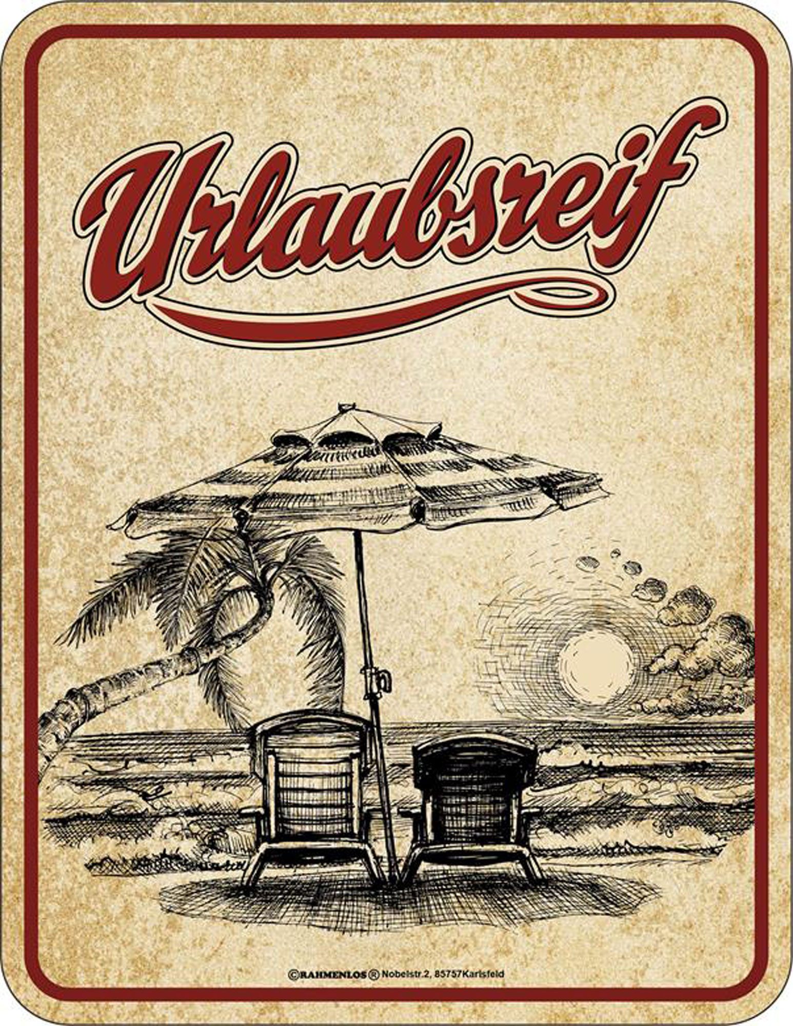 Metallschild Fun - Fun-Schilder - Urlaubsreif