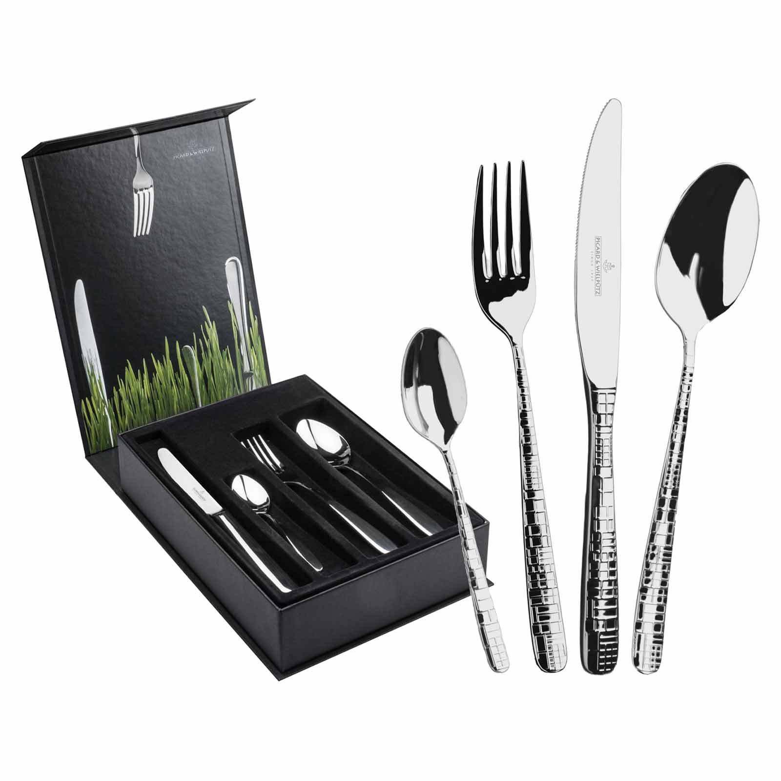 Picard & Wielpütz Solingen Besteck-Set Frame Tafelbesteck inkl. Besteckbox 24-tlg. (24-tlg), Metall, Spülmaschinengeeignet
