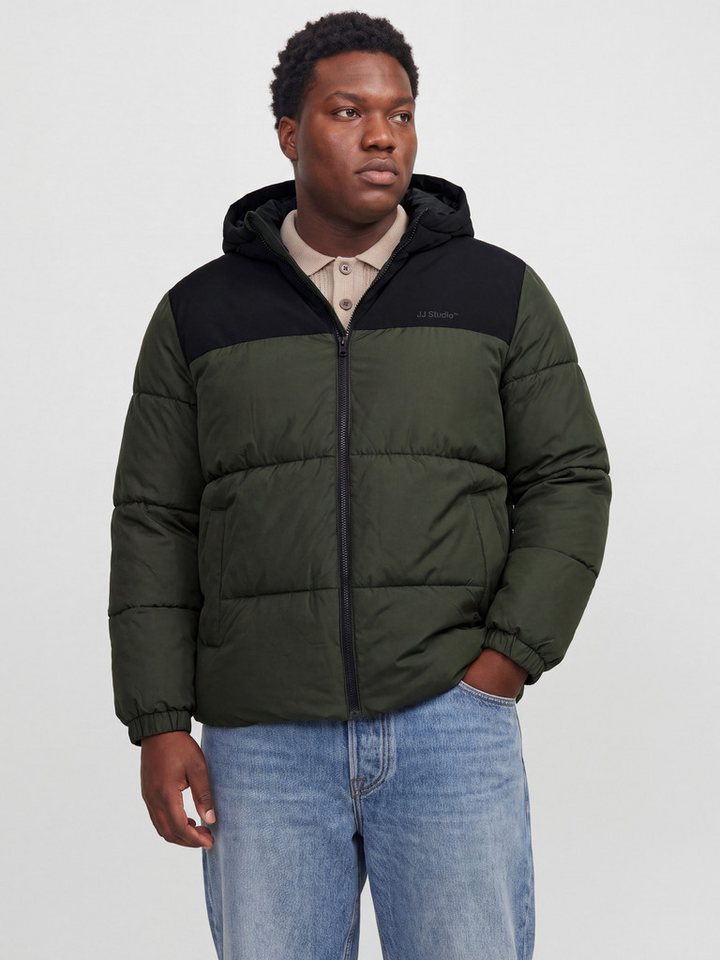 Jack & Jones PlusSize Steppjacke JJRAZE PUFFER HOOD PLS Kunstfaser, regular fit