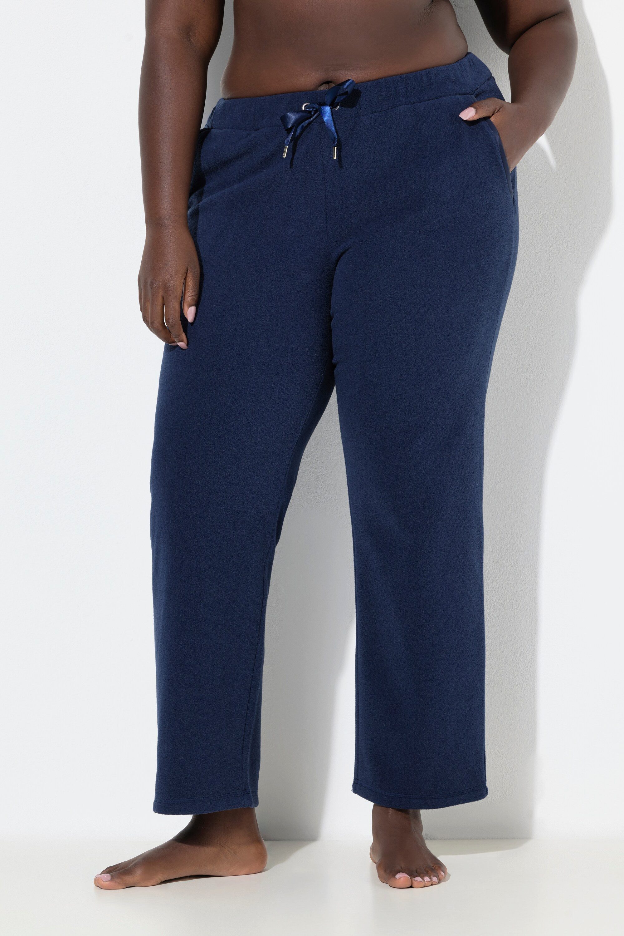 Ulla Popken Homewearhose Loungwear-Hose Fleece Elastikbund recycelt