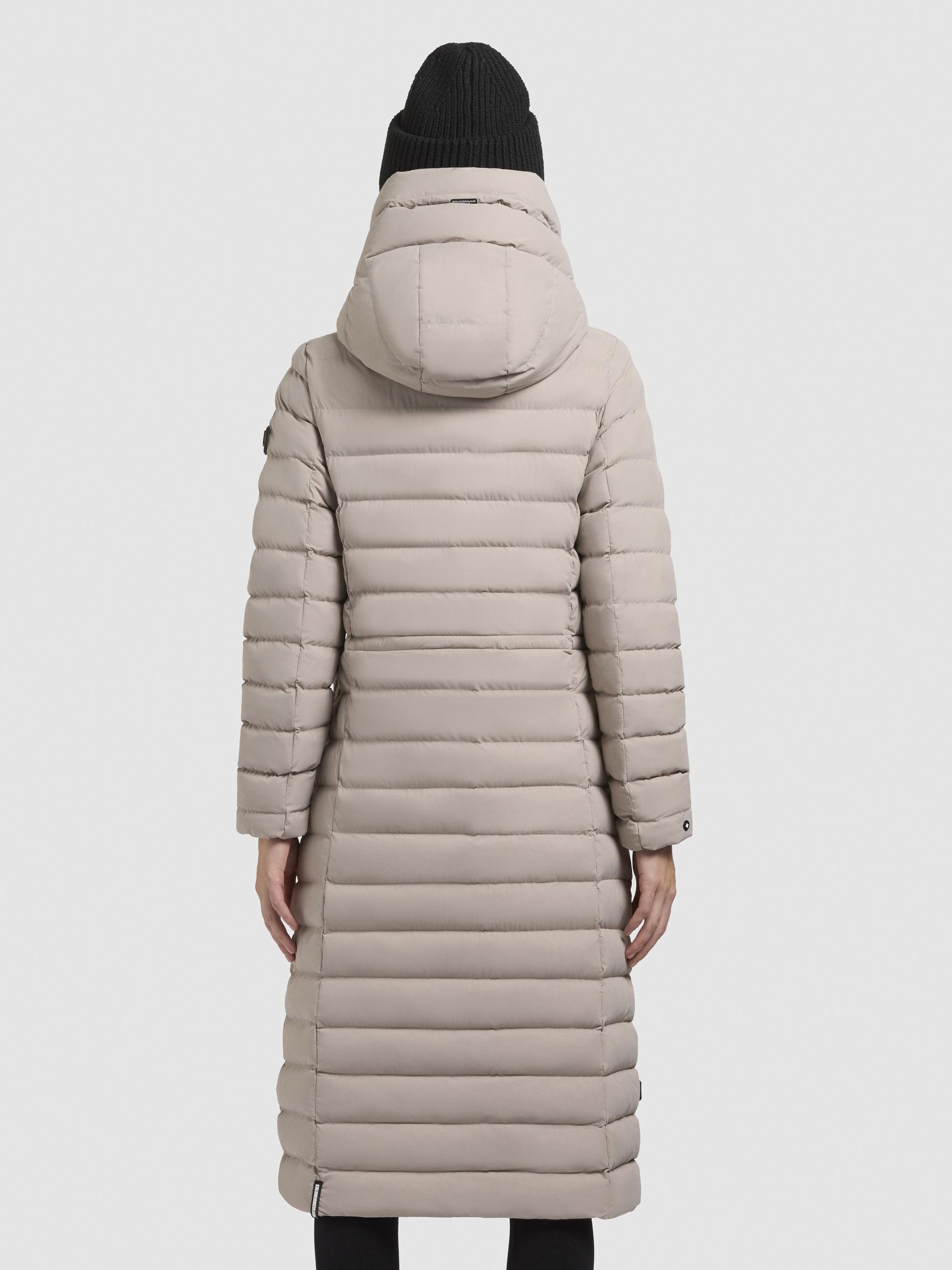 khujo Steppjacke Imes-YM Steppmantel mit hohem Kragen und silbrig glänzendem Innenfutter
