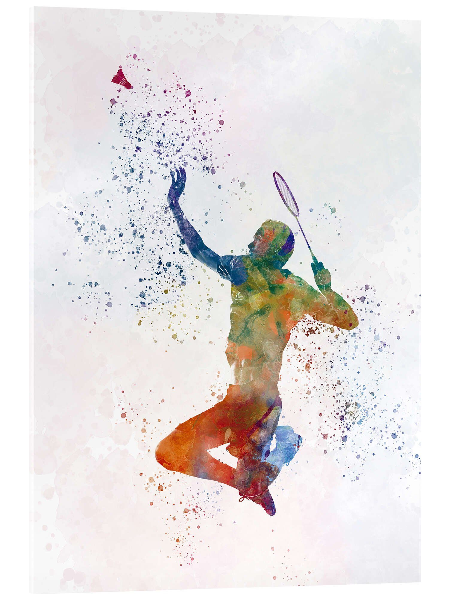 Posterlounge Acrylglasbild nobelart, Badmintonspieler II, Fitnessraum Illustration