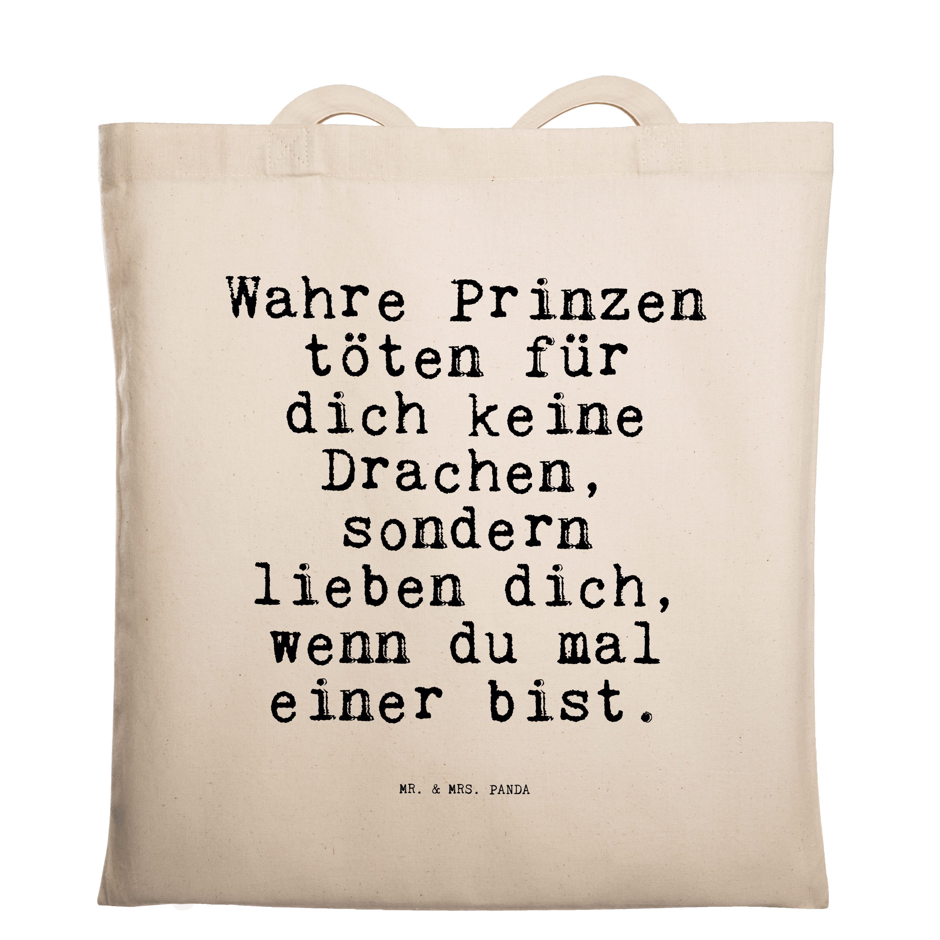 Mr. & Mrs. Panda Tragetasche Wahre Prinzen töten für... - Transparent - Geschenk, Mann, Spruch Spr (1-tlg) | Canvas-Taschen