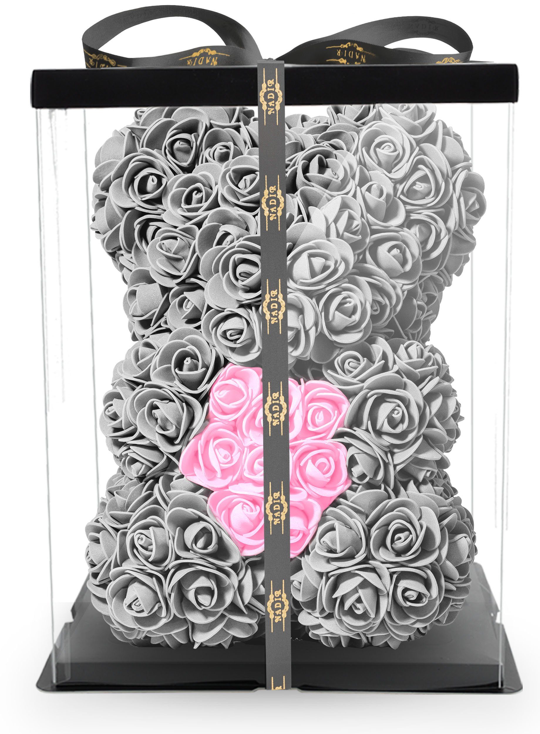 Kunstblume »Rosenbär mit Geschenkbox versch. Farben mit Herz - Geschenk für Freundin  Jahrestag Geburtstag Hochzeit Geburtstagsgeschenk Freundin 25 cm« Ewige  Rosen, NADIR online kaufen | OTTO