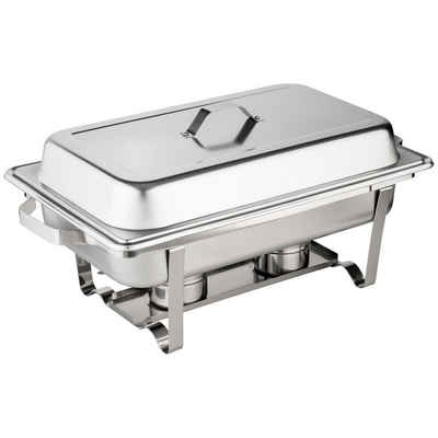 Morleos Speisenwärmer Speisewärmer Chafing Dish GN 1/1 Catering Wärmebehälter, inkl. 1x GN 1/1 Behälter und 2x Brennpastebehälter