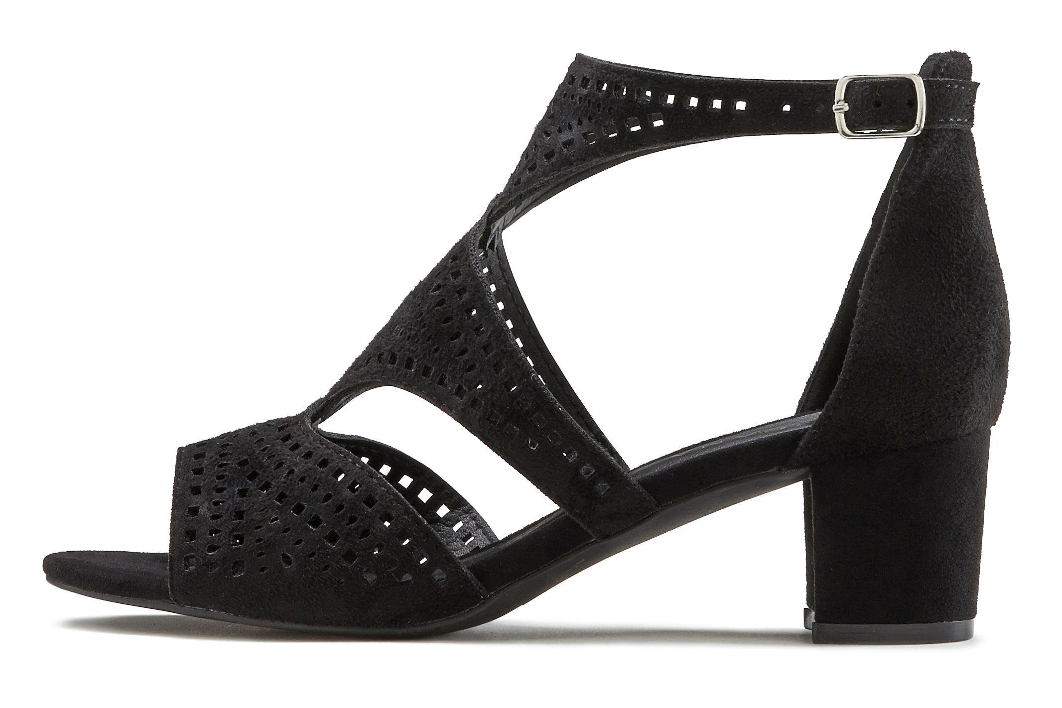 LASCANA Sommerschuh, offener Schuh, Sandalette, Sandale, Riemchensandalette mit Blockabsatz VEGAN