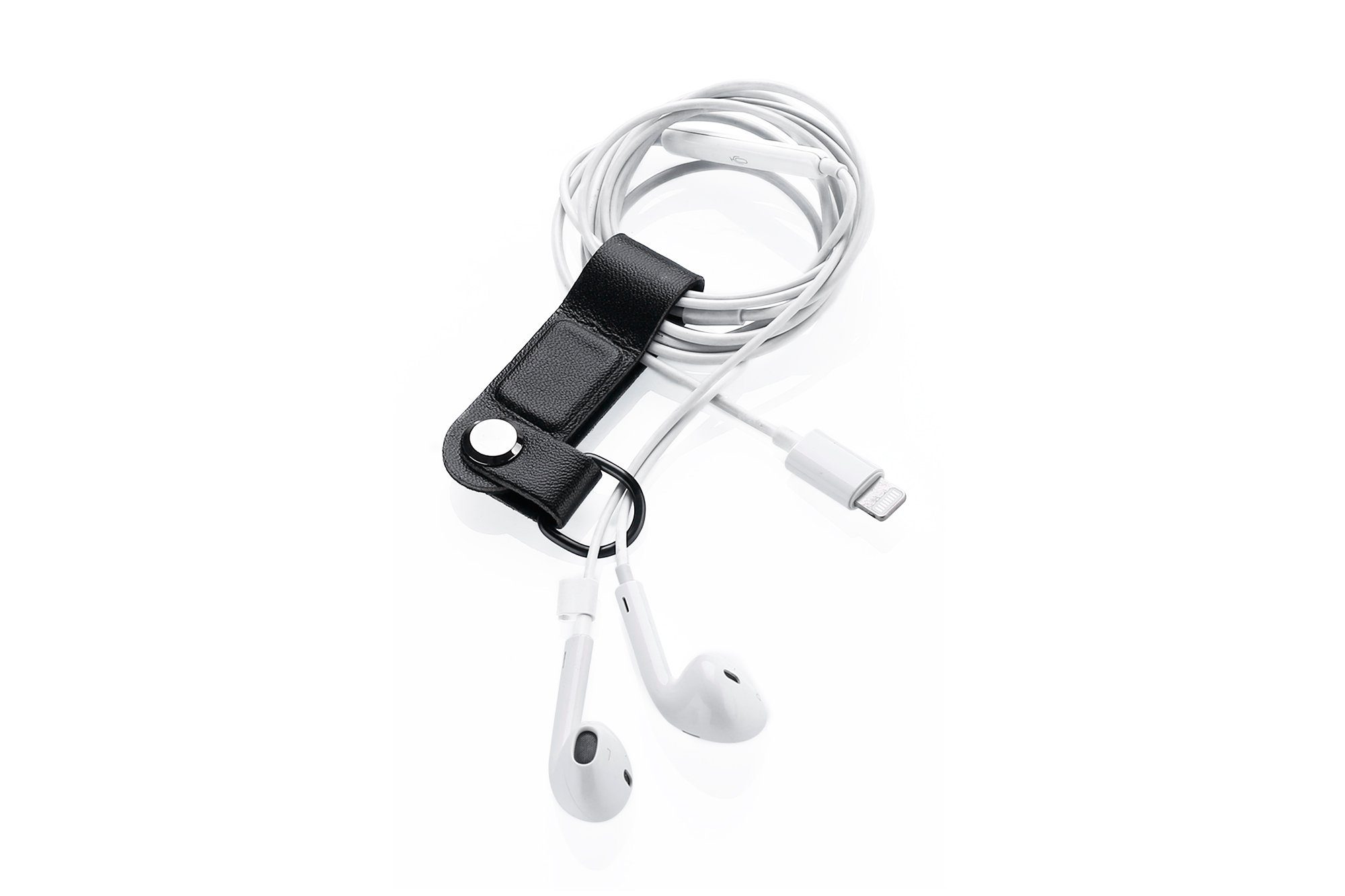 Kronya Kopfhörerhalter aus Organizer (Magnetisch) Kopfhörer Kabel Kunstleder - In-Ear Kopfhörerständer, Schwarz