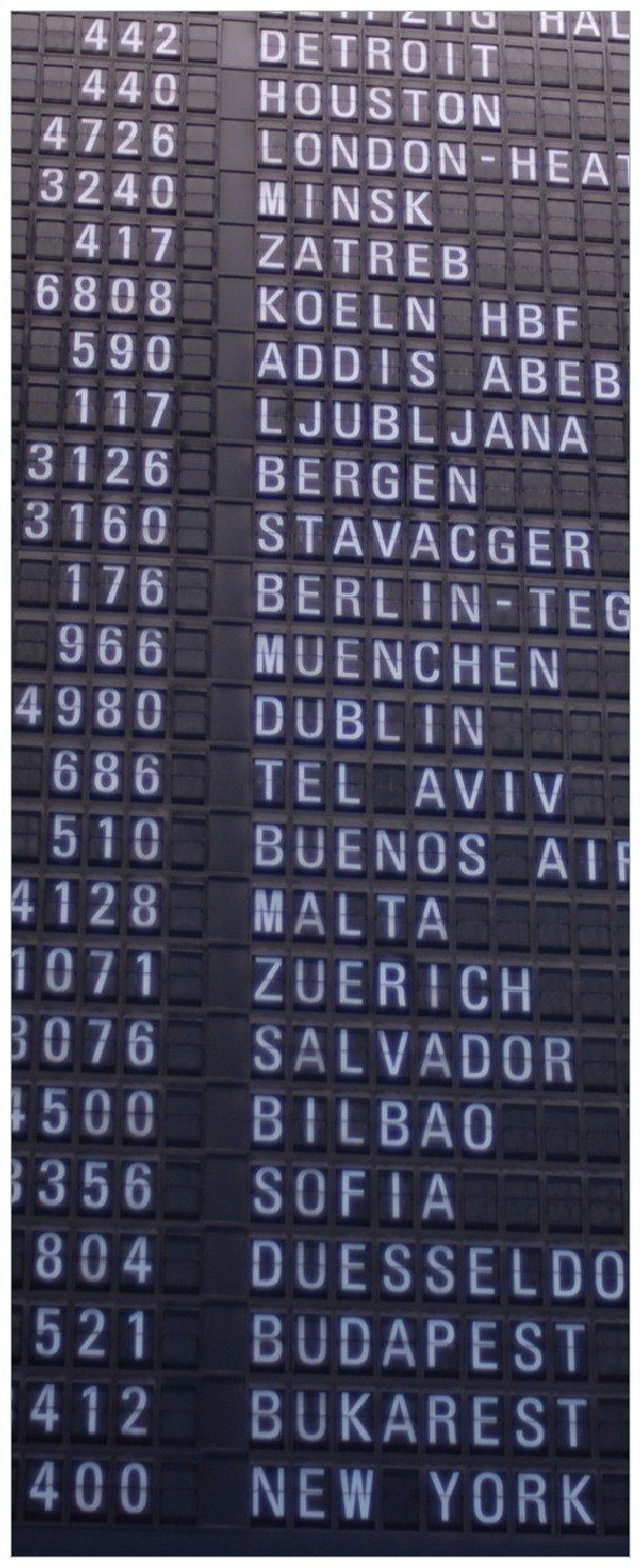 Wallario Memoboard Flughafen Abflugtafel