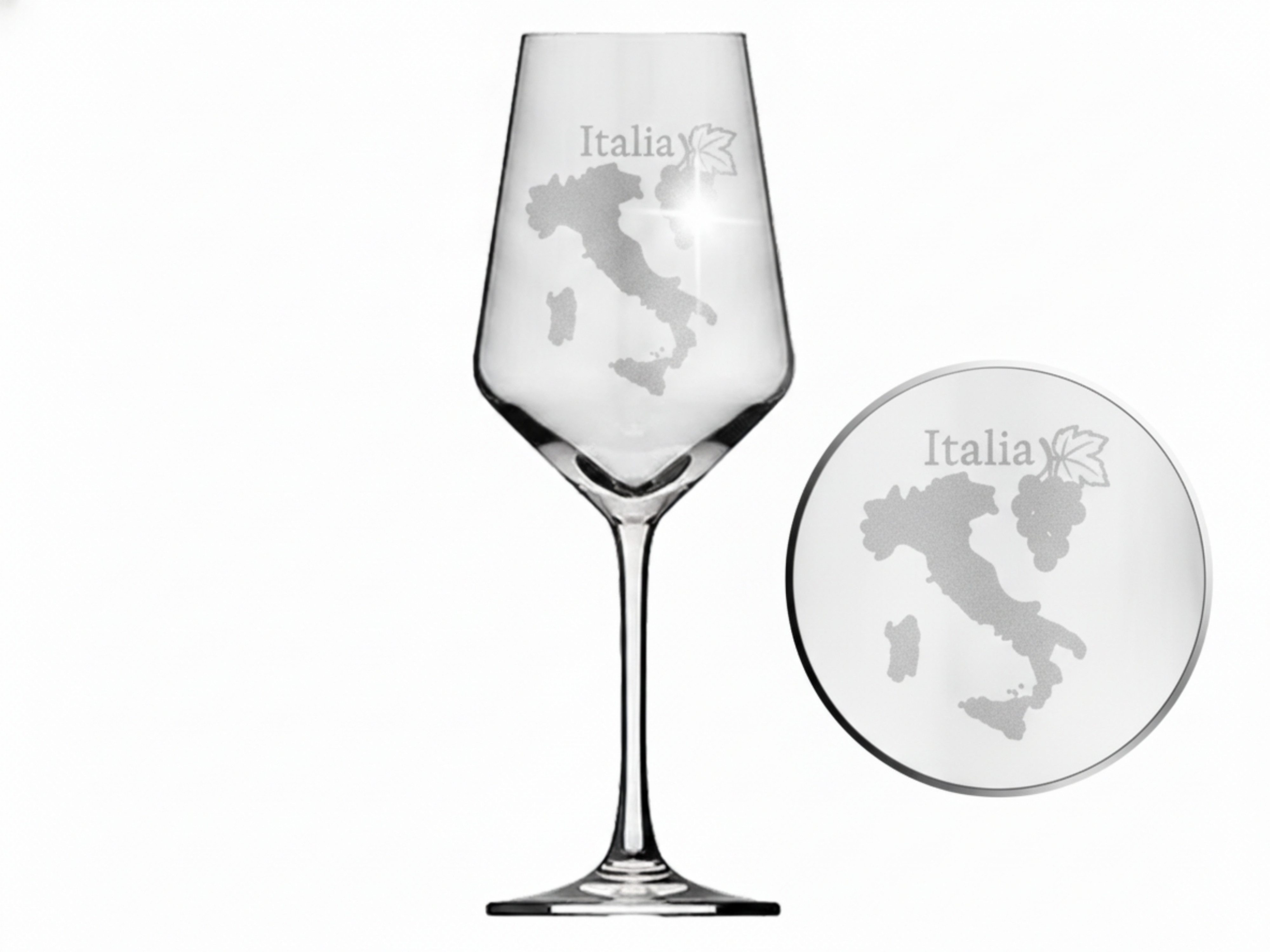 eXODA Weinglas Weinglas italienische Landkarte spülmaschinenfest 350 ml, 1-tlg., Glas, Atemberaubende Darstellung