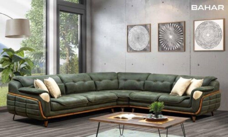 JVmoebel Ecksofa Designer Grünes Ecksofa Sofa, Couchen in Made Europe L-Form Polsterung Couch Luxus