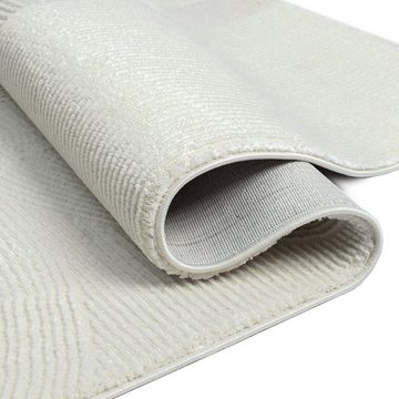 Teppich Moderner Recycling-Teppich ovale Linienformen in creme, Carpetia, rechteckig, Höhe: 12 mm