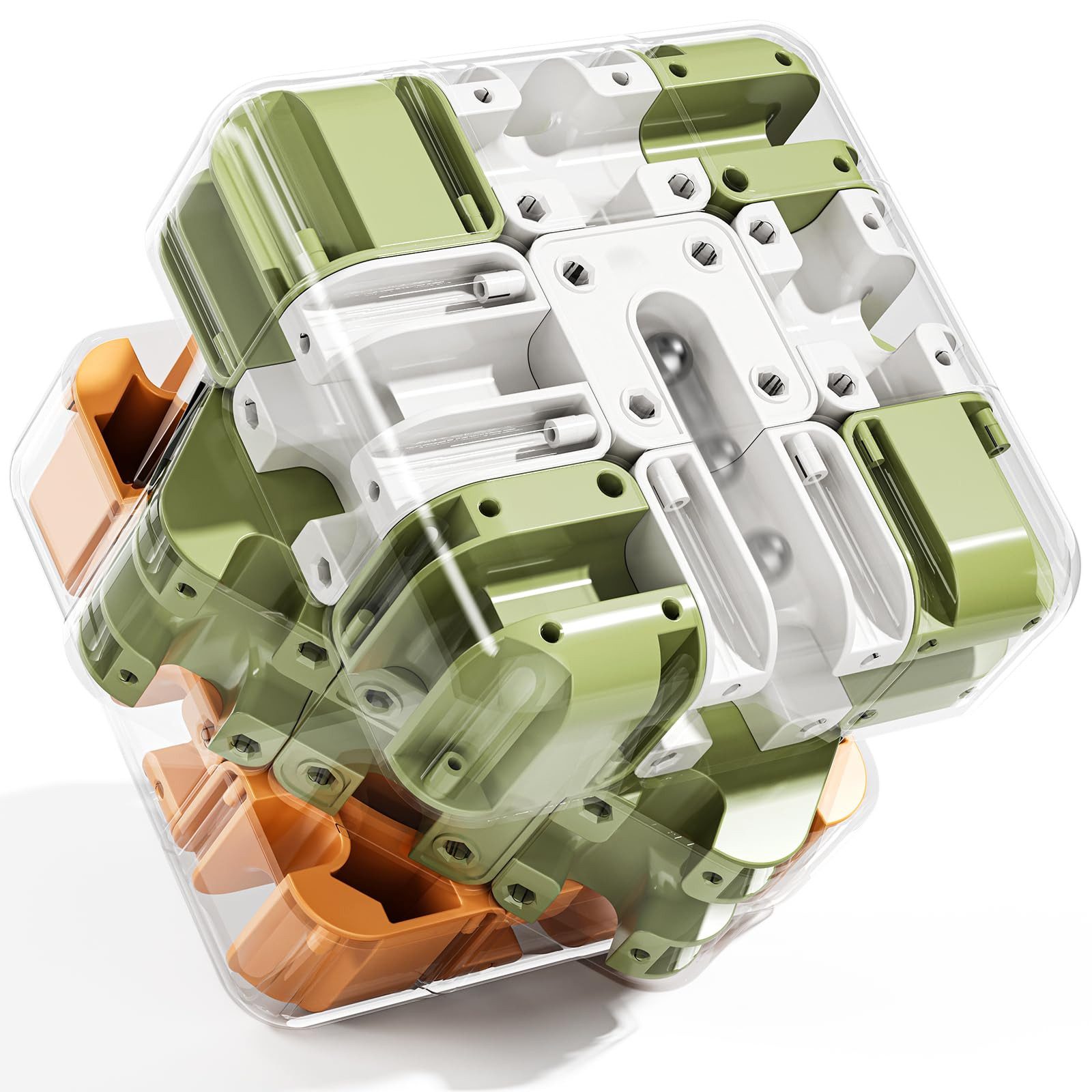 CLTYQ Lernspielzeug 3D-Maze Cube,Farbzuordnungsspiel, pädagogisches Sensorikspielzeug, 2-in-1 3D-Labyrinth mit integriertem Kugel-Maze-System,Lernspielzeug
