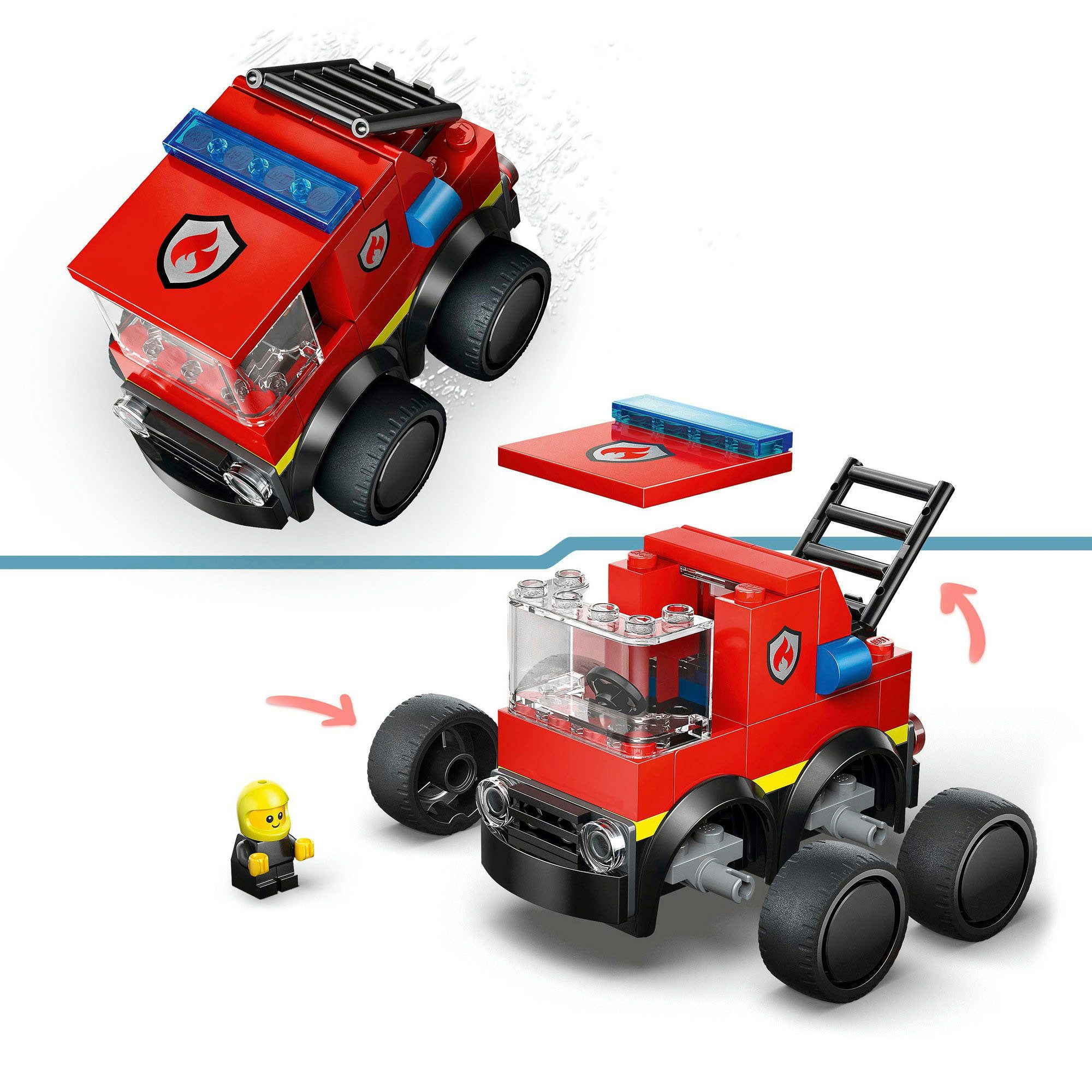 LEGO® Coole Flitzer – Löschauto (60482), LEGO City Konstruktionsspielsteine, (67 St), Made in Europe – Bild 5 von 5