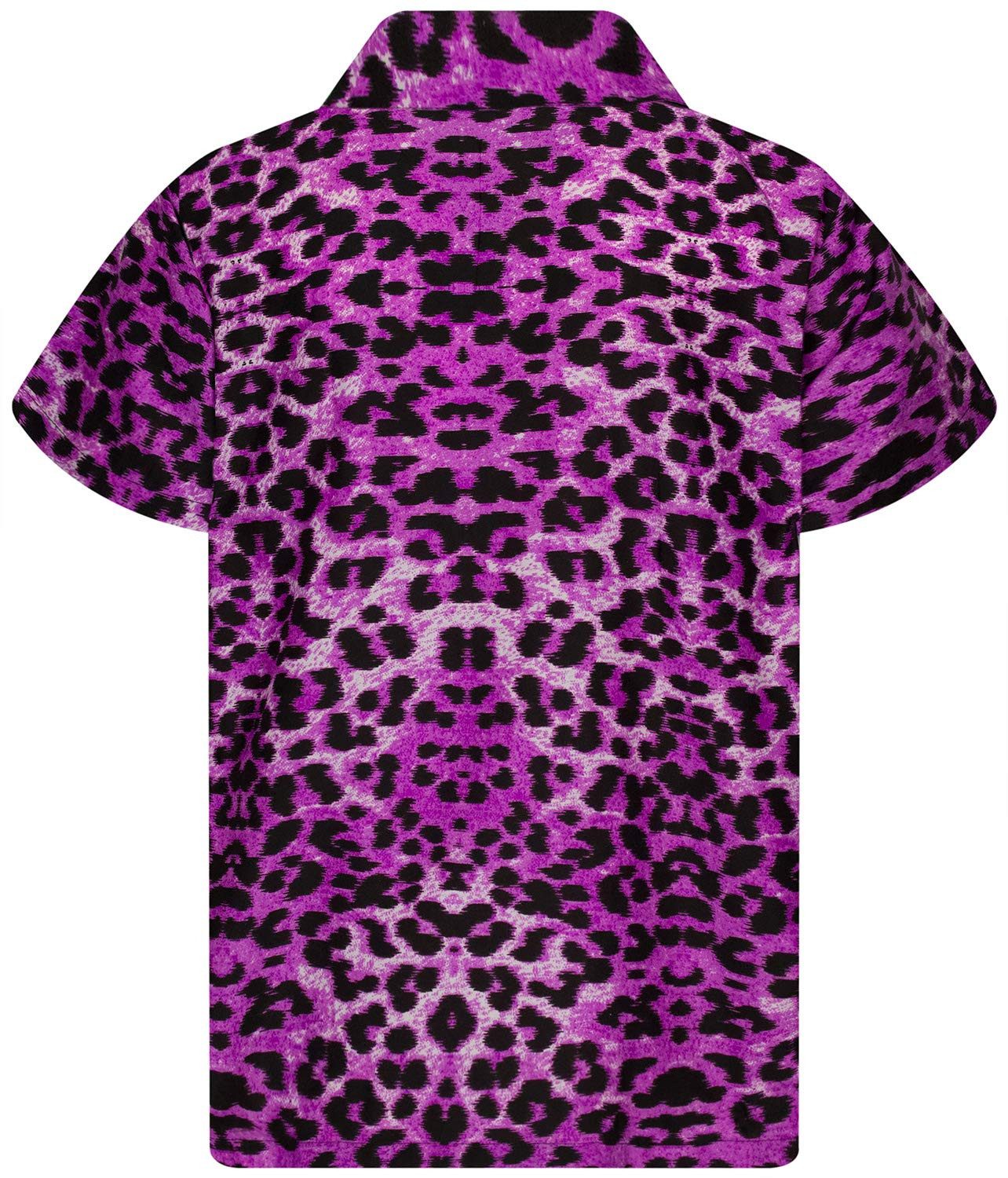 King Kameha Hawaiihemd Leopard Kids Funky Hawaii-Hemd Kinder Kurzarm Front-Tasche Unisex