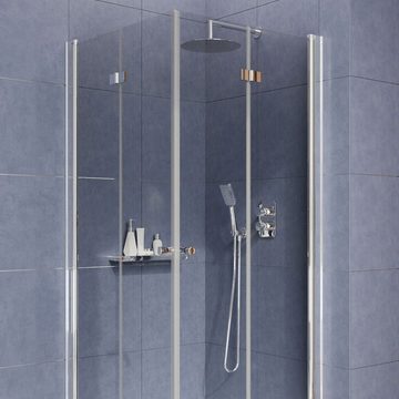 Lomadox Badarmatur CONCEALED-30 Duschsystem Unterputz mit Handbrause und Regendusche in silber