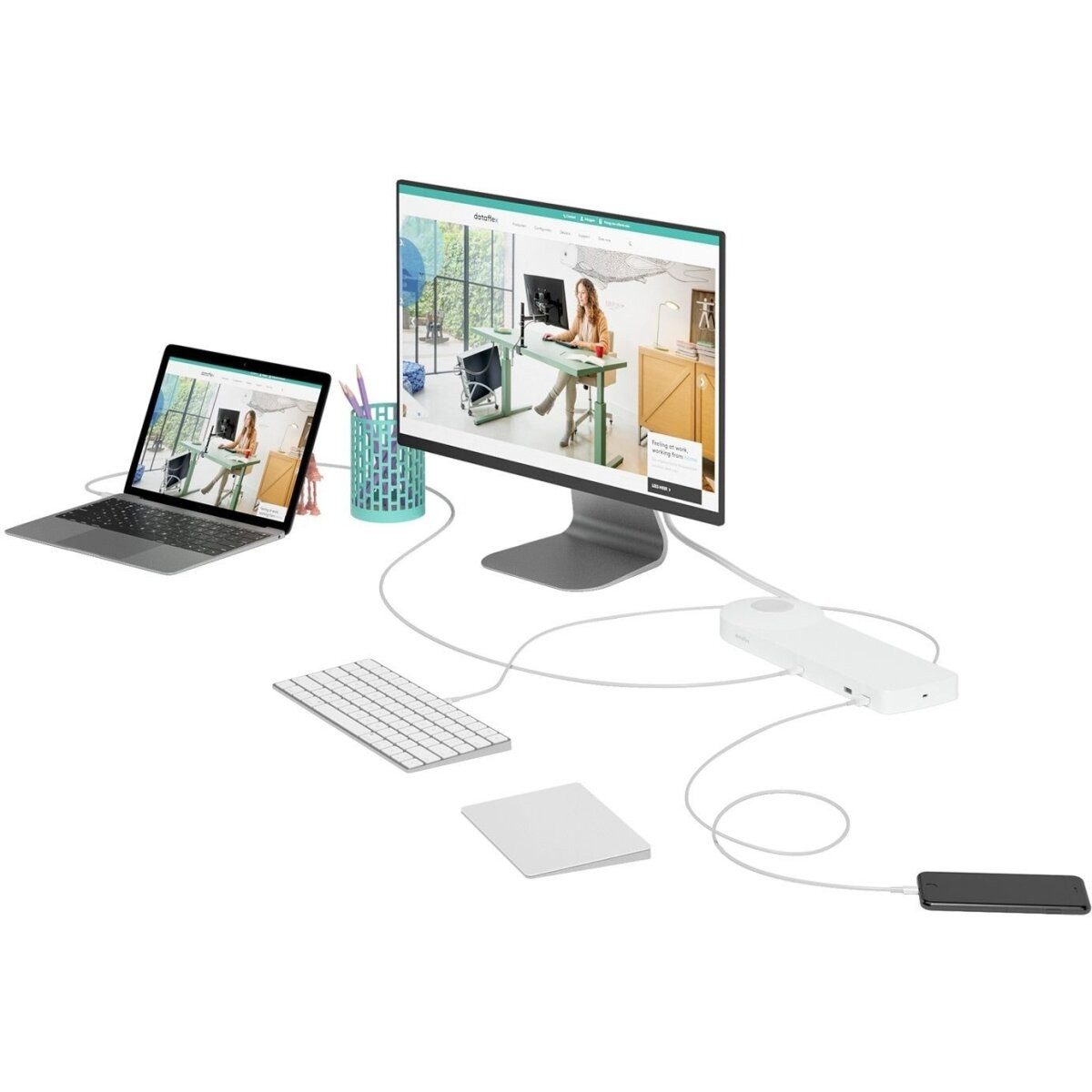 Dataflex Monitor-Halterung Monitorarm ViewLite Plus 620 weiß
