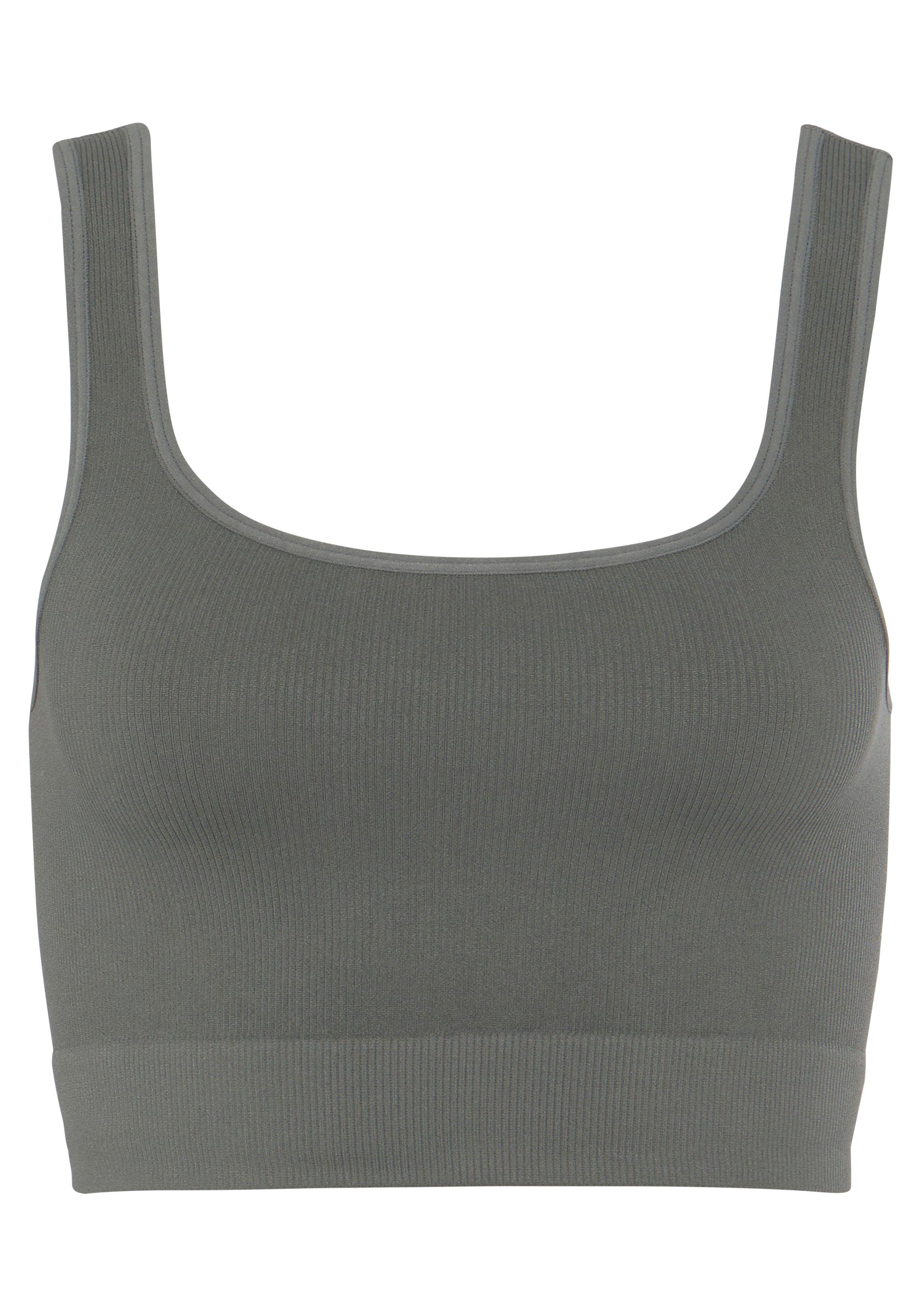 LASCANA Crop-Top, Seamless Top mit Rippstruktur günstig online kaufen