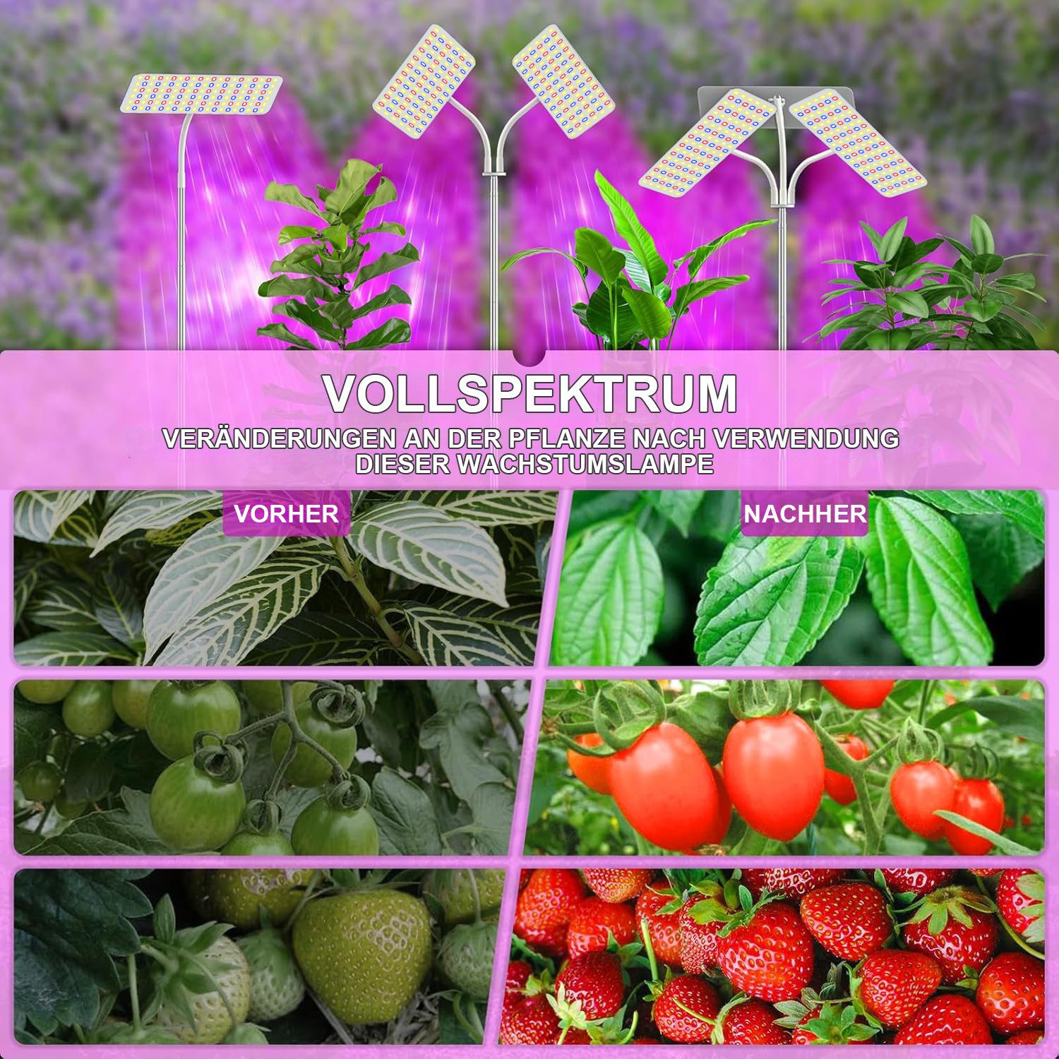 MUPOO Pflanzenlampe Vollspektrum Pflanzenlicht 126-378 LEDs Grow Lampe, 10- günstig online kaufen