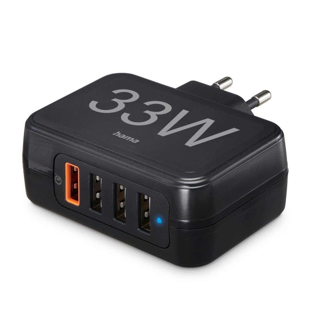 4-fach USB-Ladestation 33 Watt, 4in1 USB-Ladegerät, Quick Charge 3.0 USB-Ladegerät