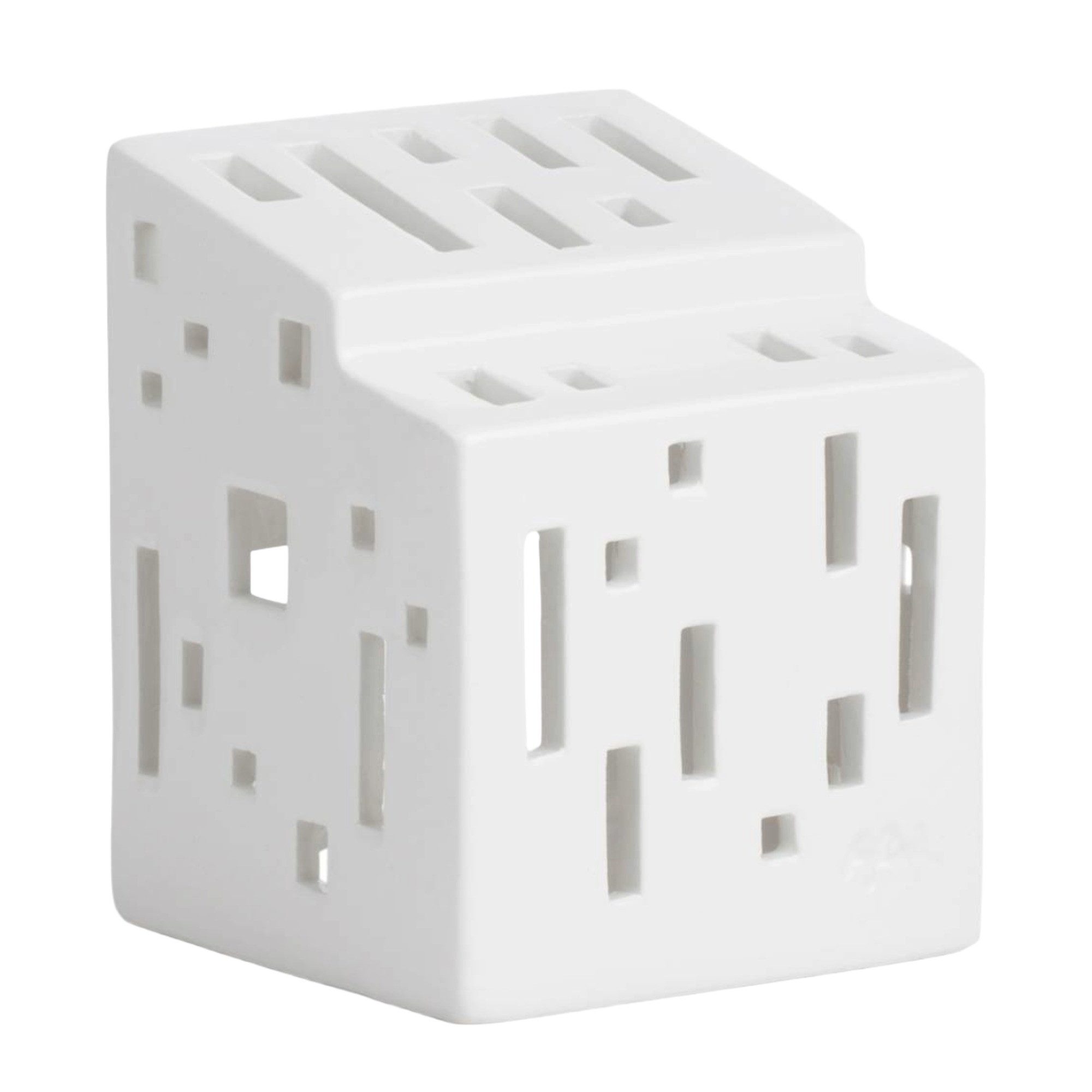 Kähler Teelichthalter Kähler Urbania Lichthaus Functio H9 Keramik Weiß günstig online kaufen