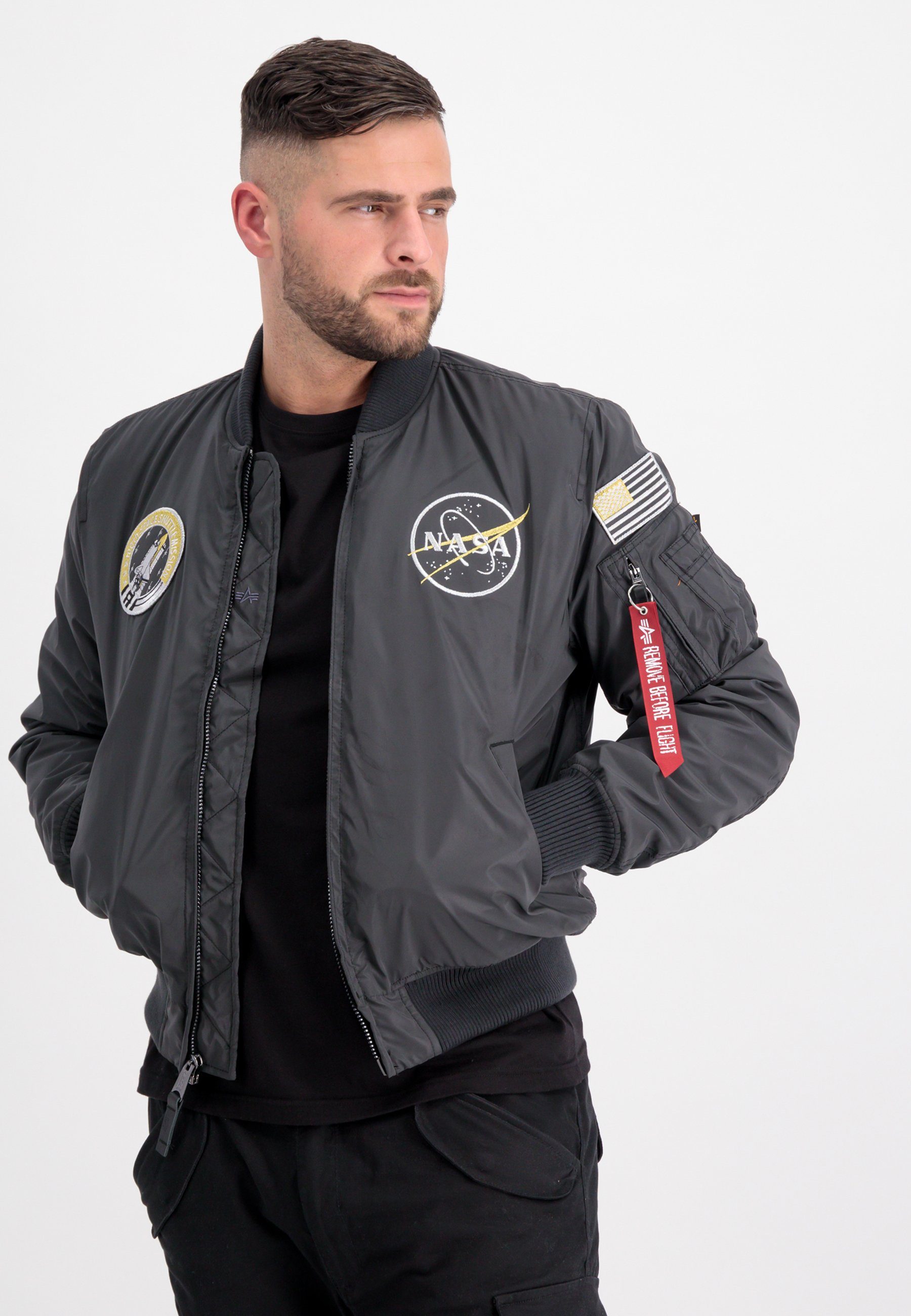 Jackets Flight Bomberjacke & Industries Men - Industries Alpha black Alpha Bomber