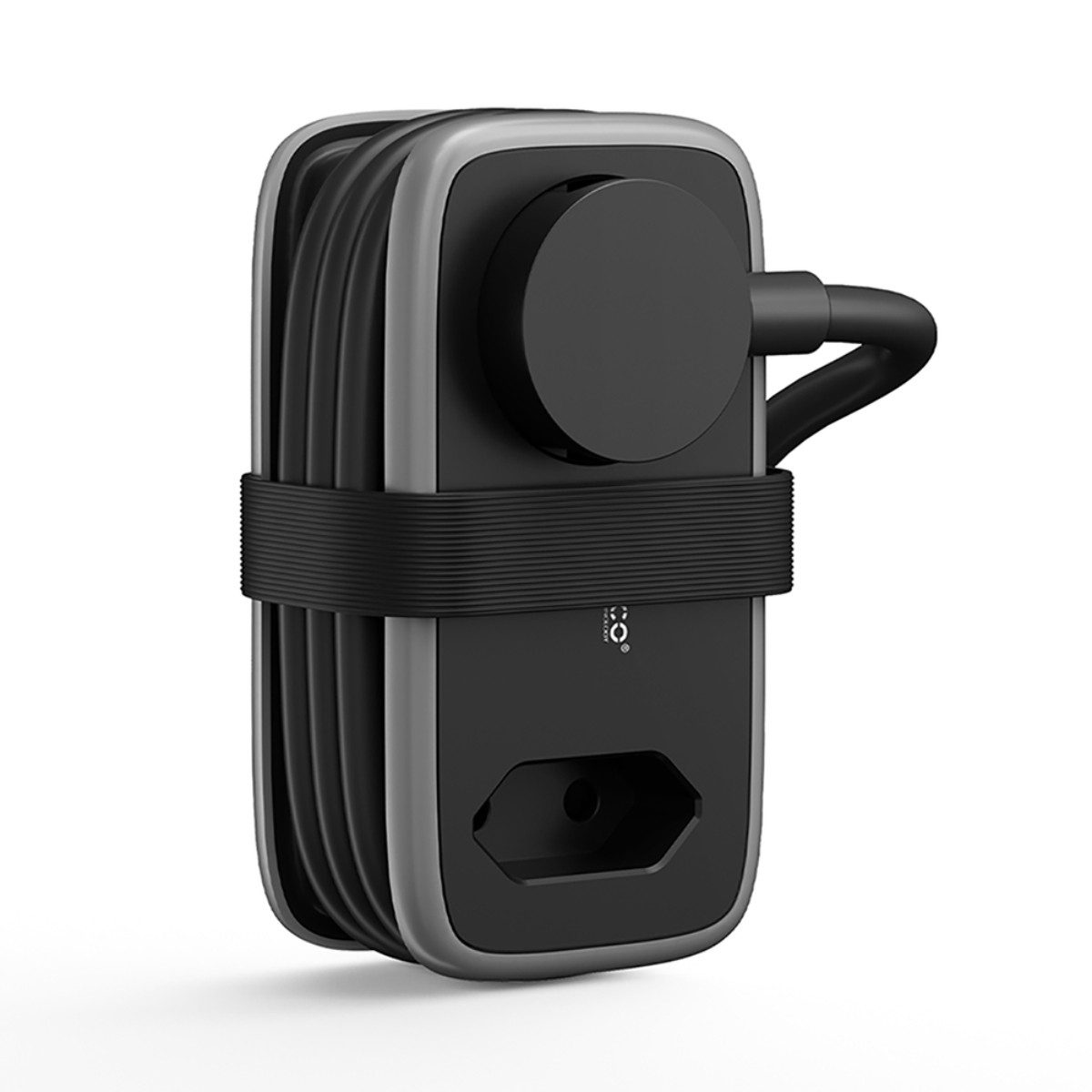 ORICO APP Steckdosenleiste 5-fach (2 USB-A-Anschlüsse, 1 USB-C-Anschluss, 2 Schuko-Steckdosen, Integrierte Kabelaufwicklung), Flacher Stecker