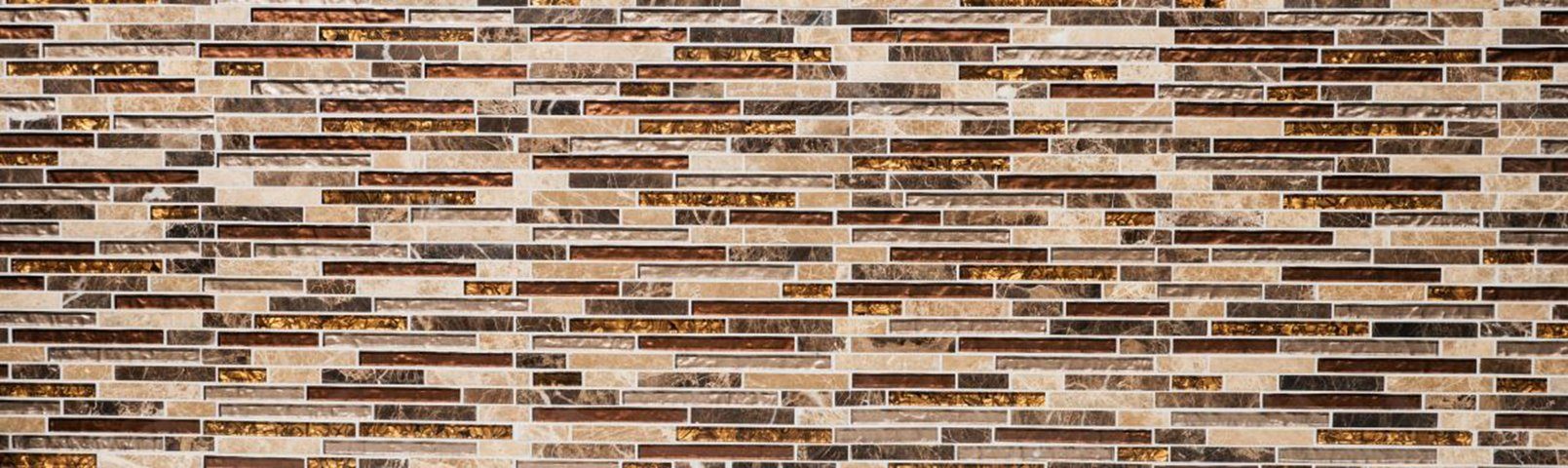 Mosani Mosaikfliesen Glasmosaik Naturstein Mosaik beige braun glänzend / 10 Matten