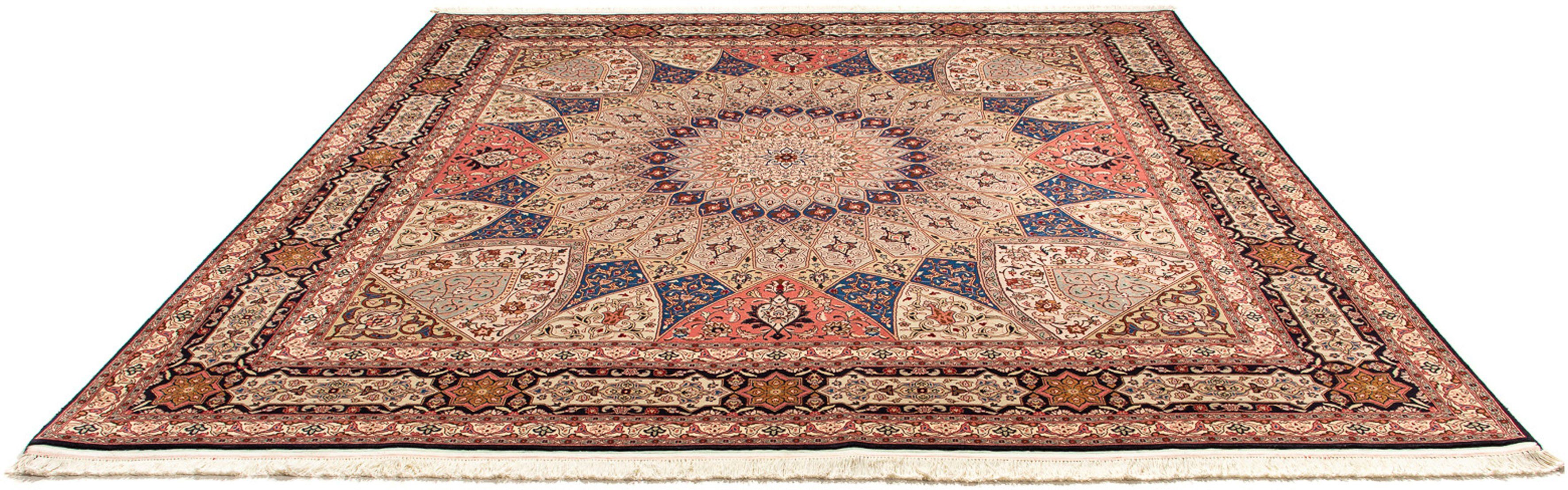 Orientteppich Perser - Täbriz - Royal quadratisch - 256 x 253 cm - mehrfarbig, morgenland, quadratisch, Höhe: 7 mm, Wohnzimmer, Handgeknüpft, Einzelstück mit Zertifikat
