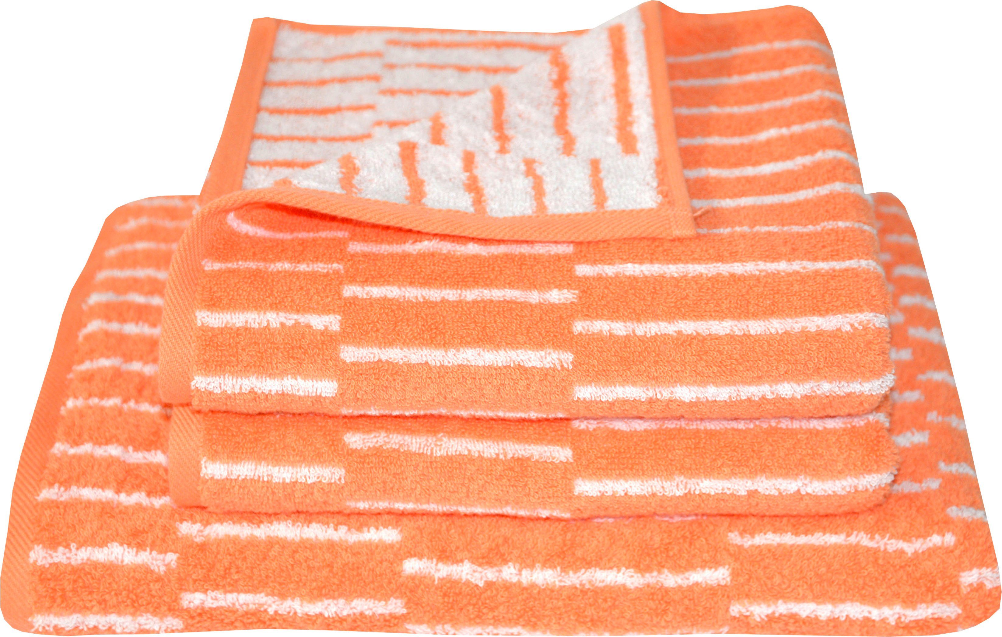 Dyckhoff Handtuch Set New Walkfrottier, (Set, 3-tlg) Coral Panels