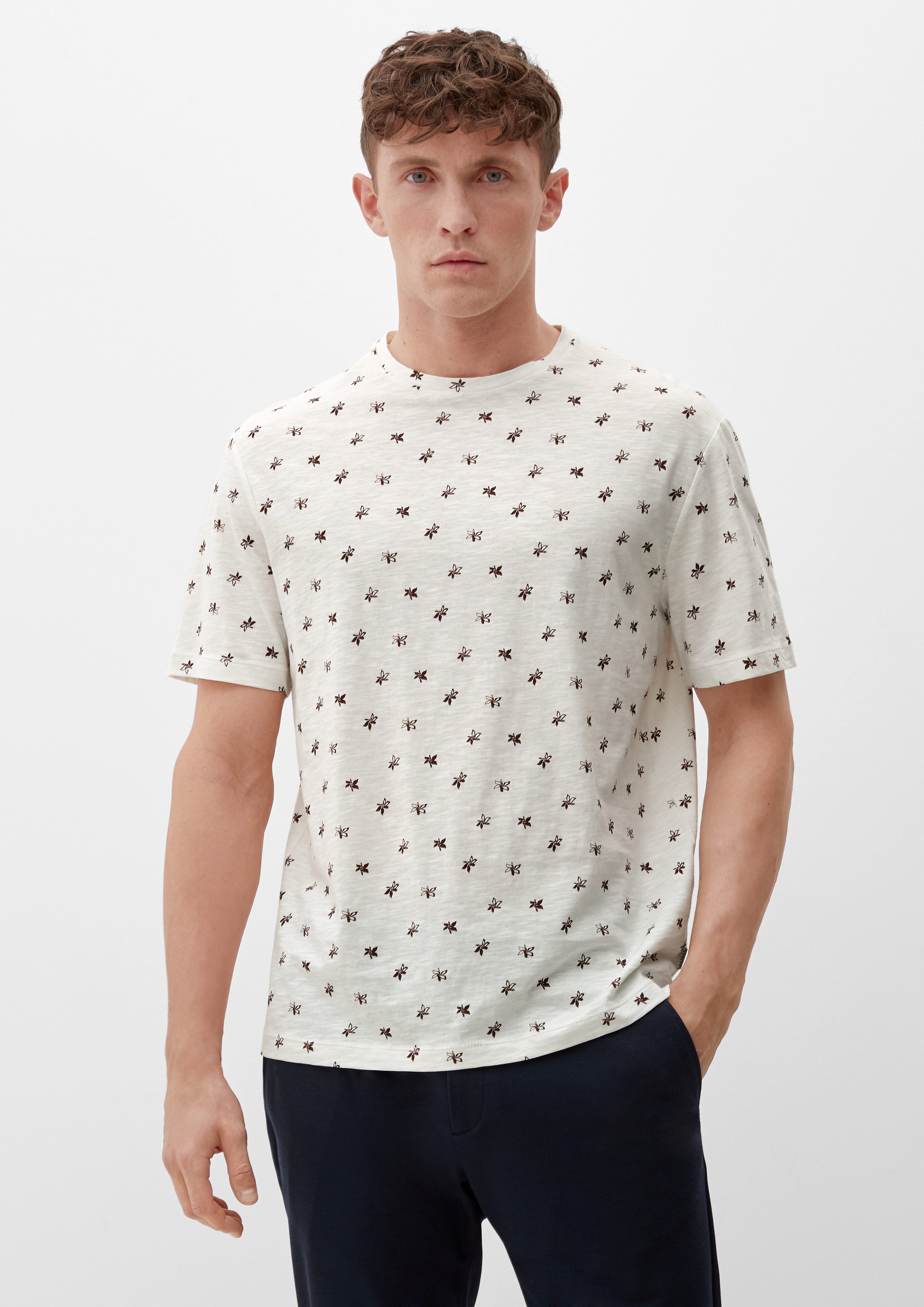 s.Oliver Kurzarmshirt T-Shirt mit Alloverprint günstig online kaufen
