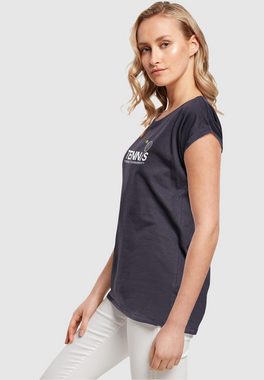 Merchcode T-Shirt Merchcode Damen Ladies Tennis Racket Extended Shoulder Tee (1-tlg)