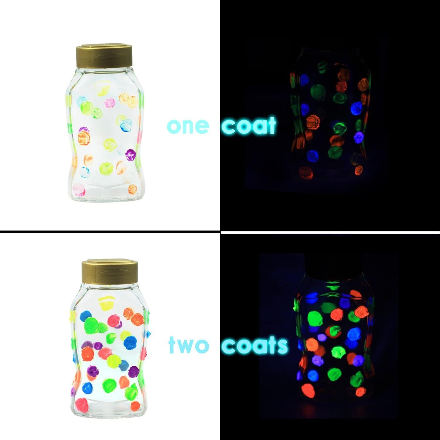 Artecho Acrylfarbe Neon Set 6 x 59 ml – Leuchtende, unter Schwarzlicht fluoreszierende, für Papier, Ton, Holz- Perfekt für kreative Malerei,Party & Halloween – Bild 5 von 5