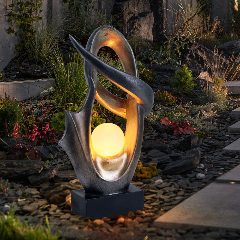 GLOBO LIGHTING LED Solarleuchte, LED-Leuchtmittel fest verbaut, LED Solar Deko Außen Lampe Feuer Effekt Garten Terrassen