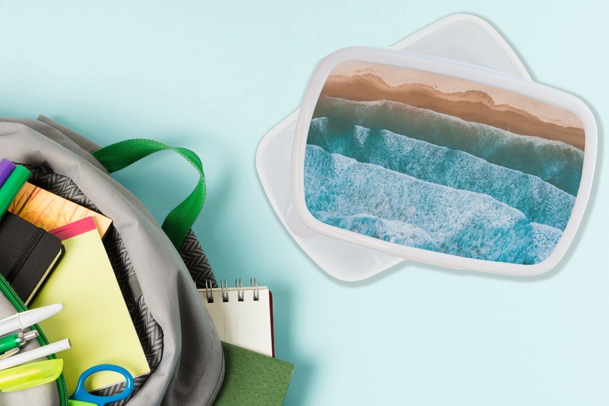 Kinder Golf Brotdose, weiß Meer - Brotbox MuchoWow für (2-tlg), für Erwachsene, - Kunststoff, und Jungs Mädchen und Lunchbox Muster,