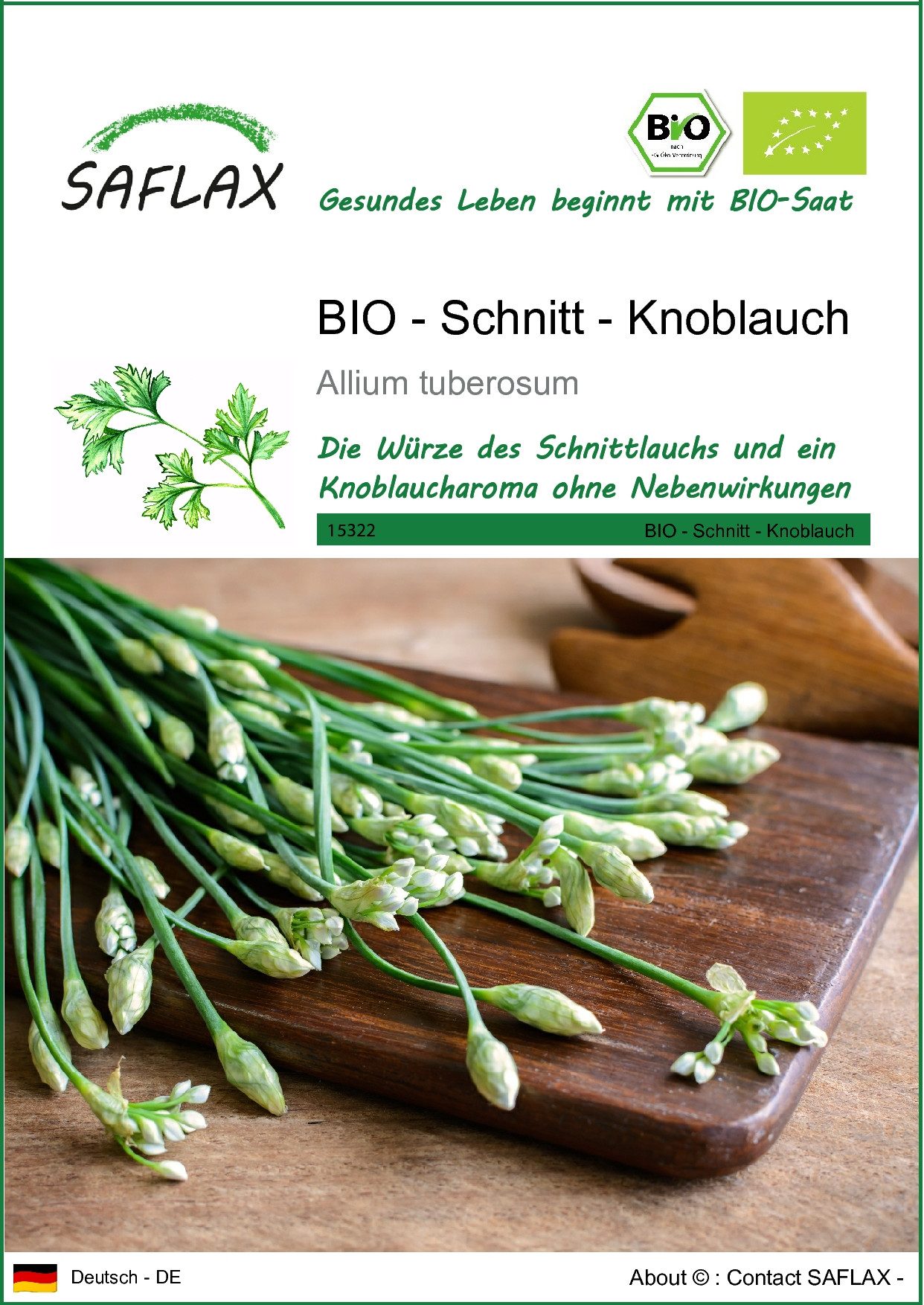 SAFLAX Kräutersamen SAFLAX - Samen - BIO - Schnitt - Knoblauch