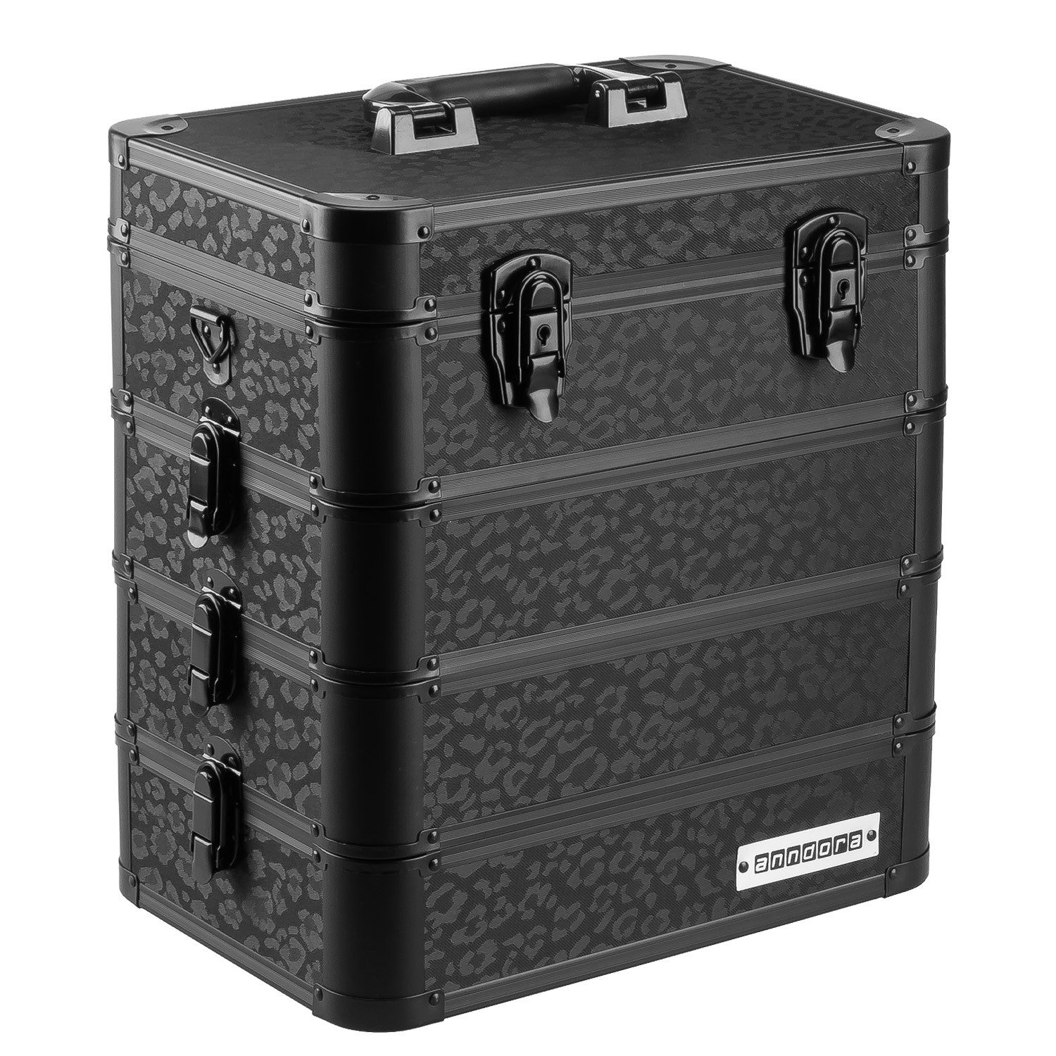 anndora Koffer Universal Etagenkoffer schwarz - 4 Ebenen, gepolsterter Trag günstig online kaufen