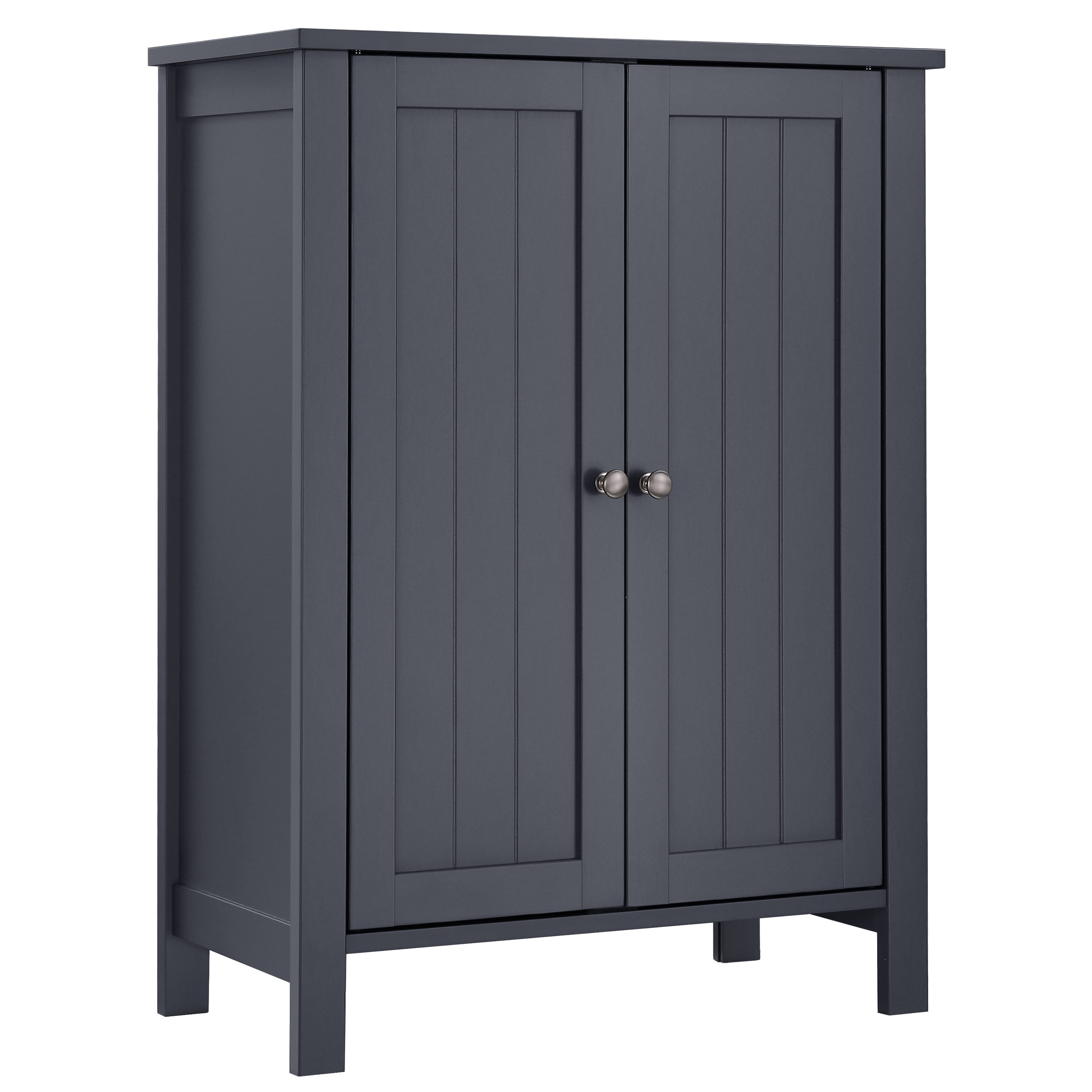 VASAGLE Badkommode Badezimmerschrank, Freistehender Badschrank, Aufbewahrungsschrank, mit 2 Türen, mit 2 verstellbaren Regalebenen, 30 x 60 x 80 cm