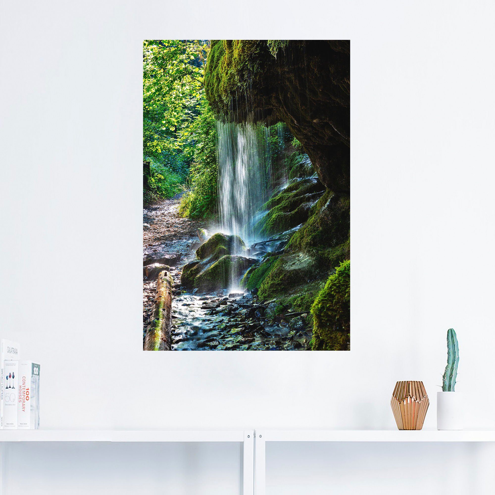 St), Wasserfall, Größen Wasserfallbilder Wandbild in Moosbedeckter Artland (1 Alubild, Leinwandbild, versch. Poster als Wandaufkleber oder