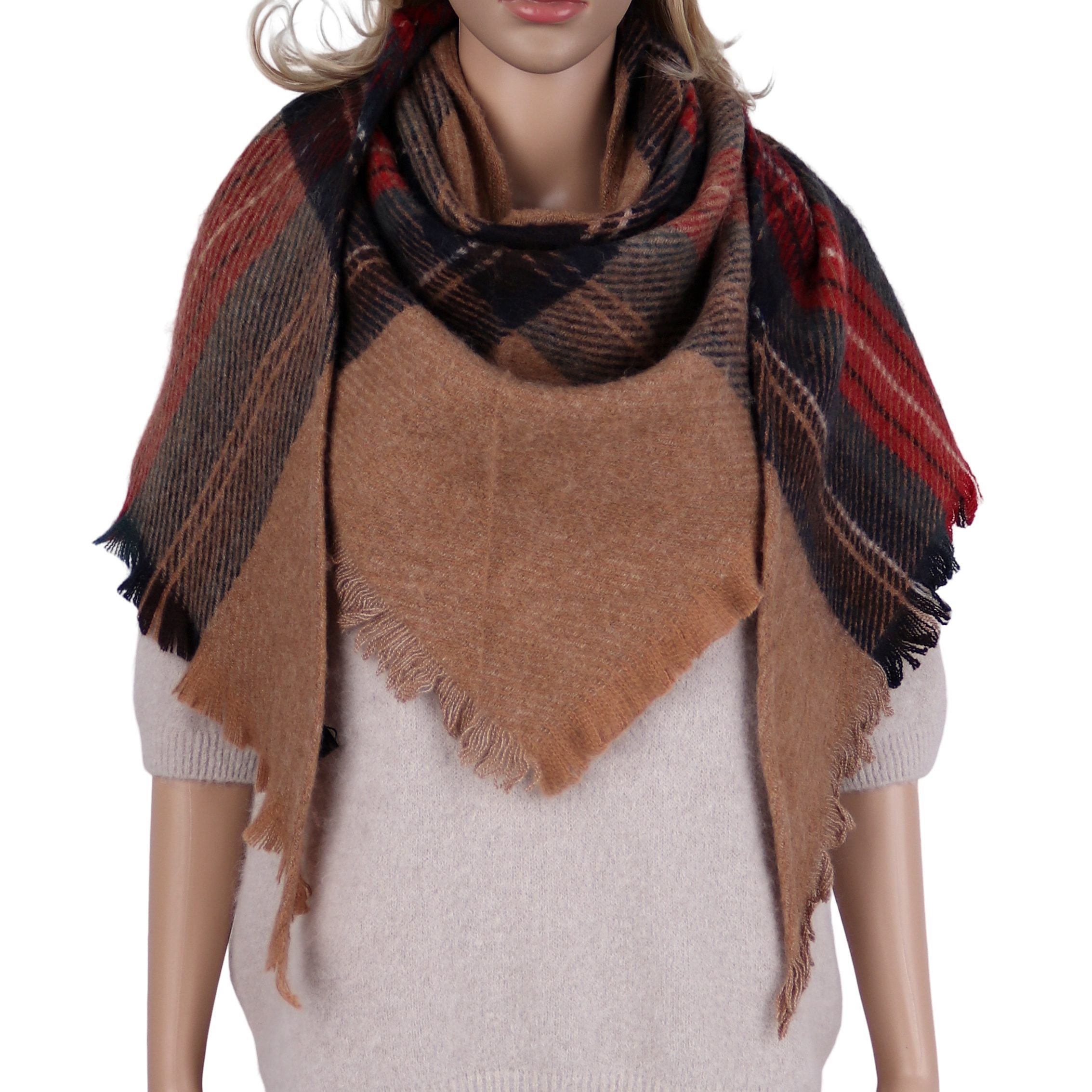 MIRROSI Dreieckstuch kuschliger und warmer Dreiecksschal Kariert Karo, (Kar günstig online kaufen