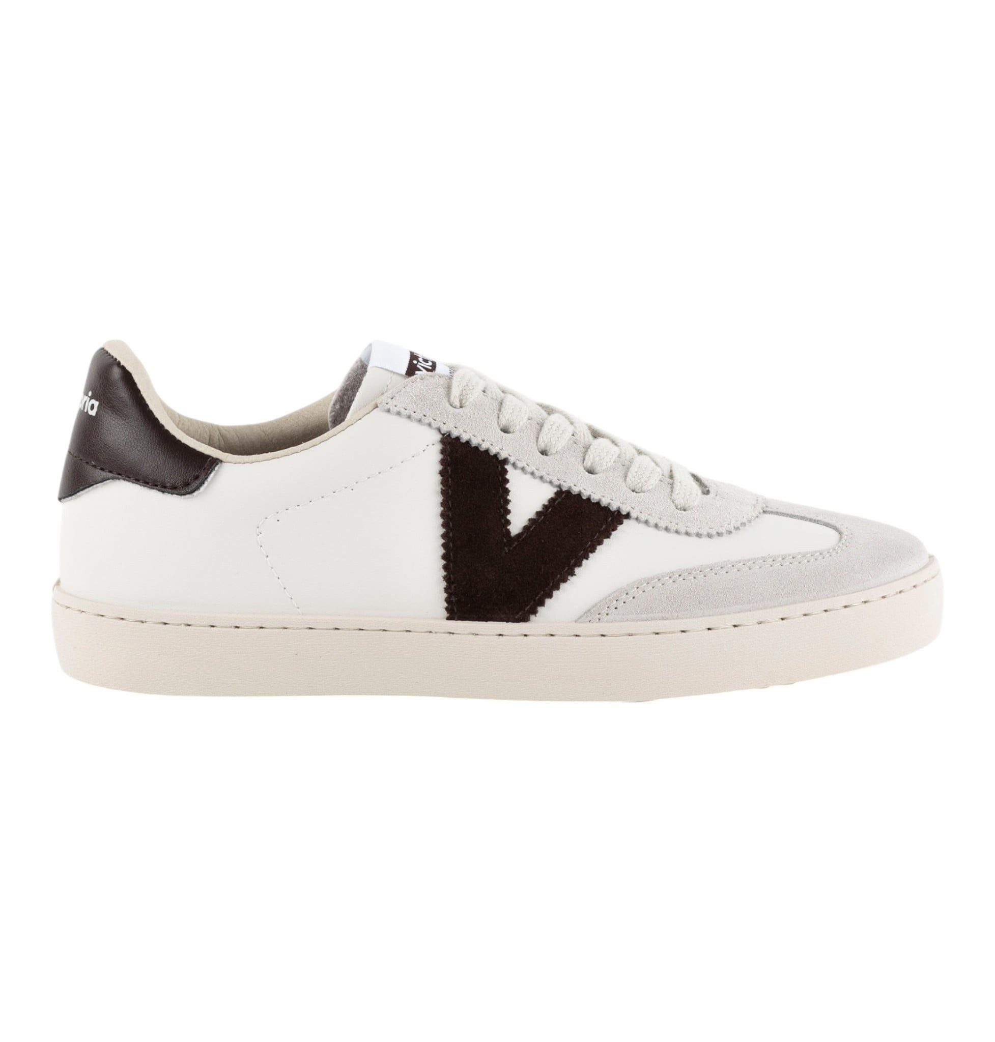 Victoria Berlin Ciclista (Lederoptik/Velourleder) - weiss/dunkelbraun Sneaker
